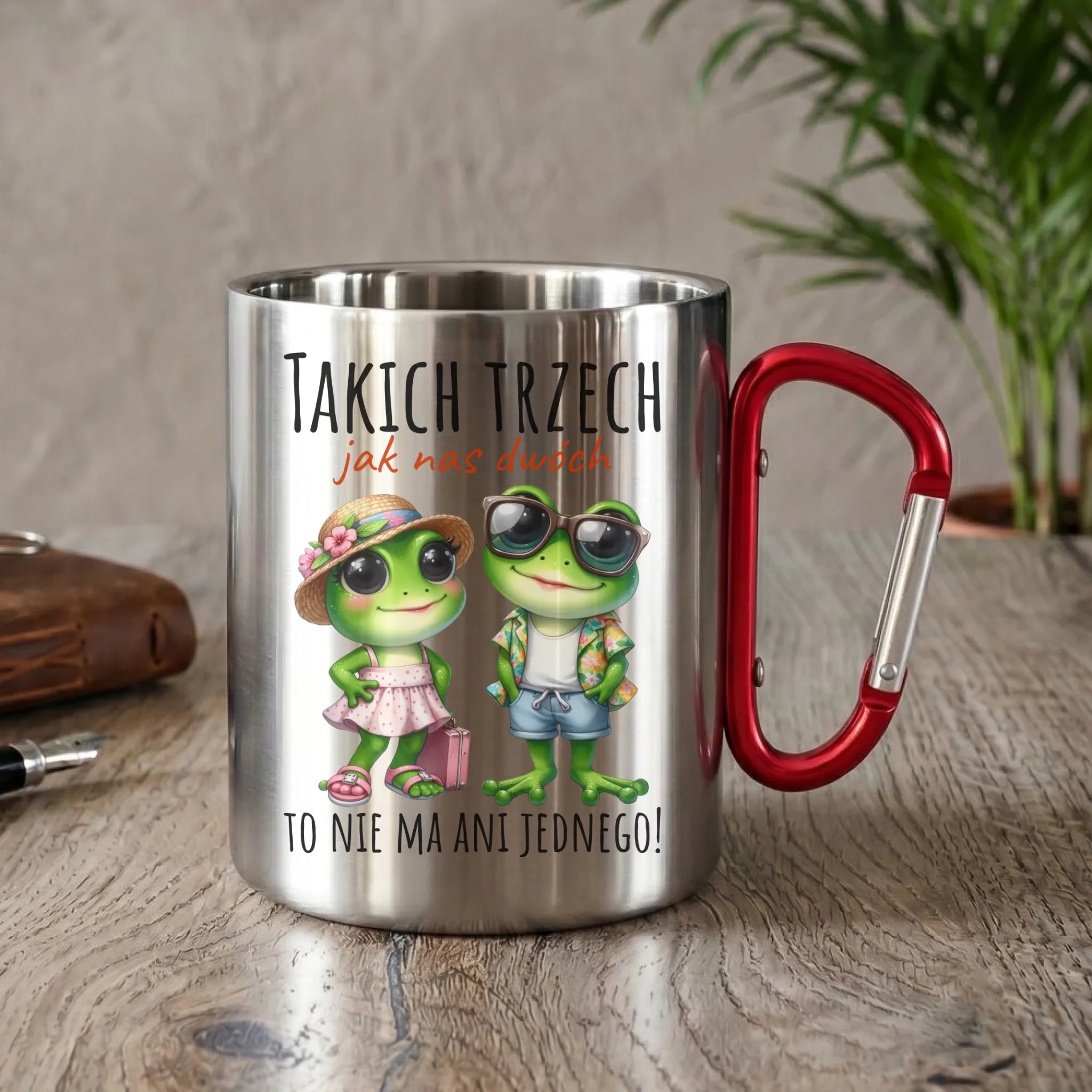 Kubek metalowy dla par - Żabki Takich trzech jak nas dwóch DCH11 - StoryCups.pl