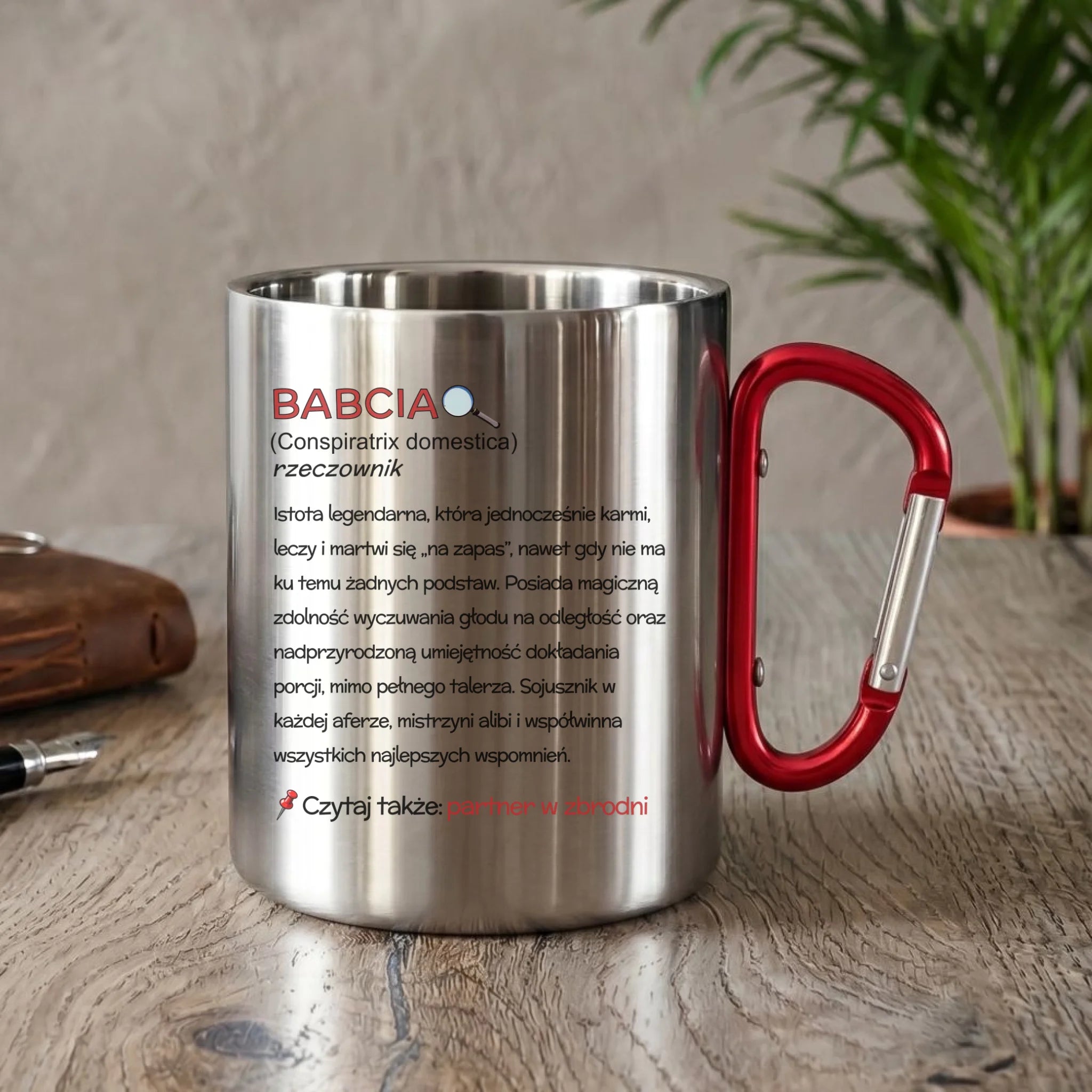 Kubek metalowy dla babci - Babcia śmieszna definicja B35 - StoryCups.pl