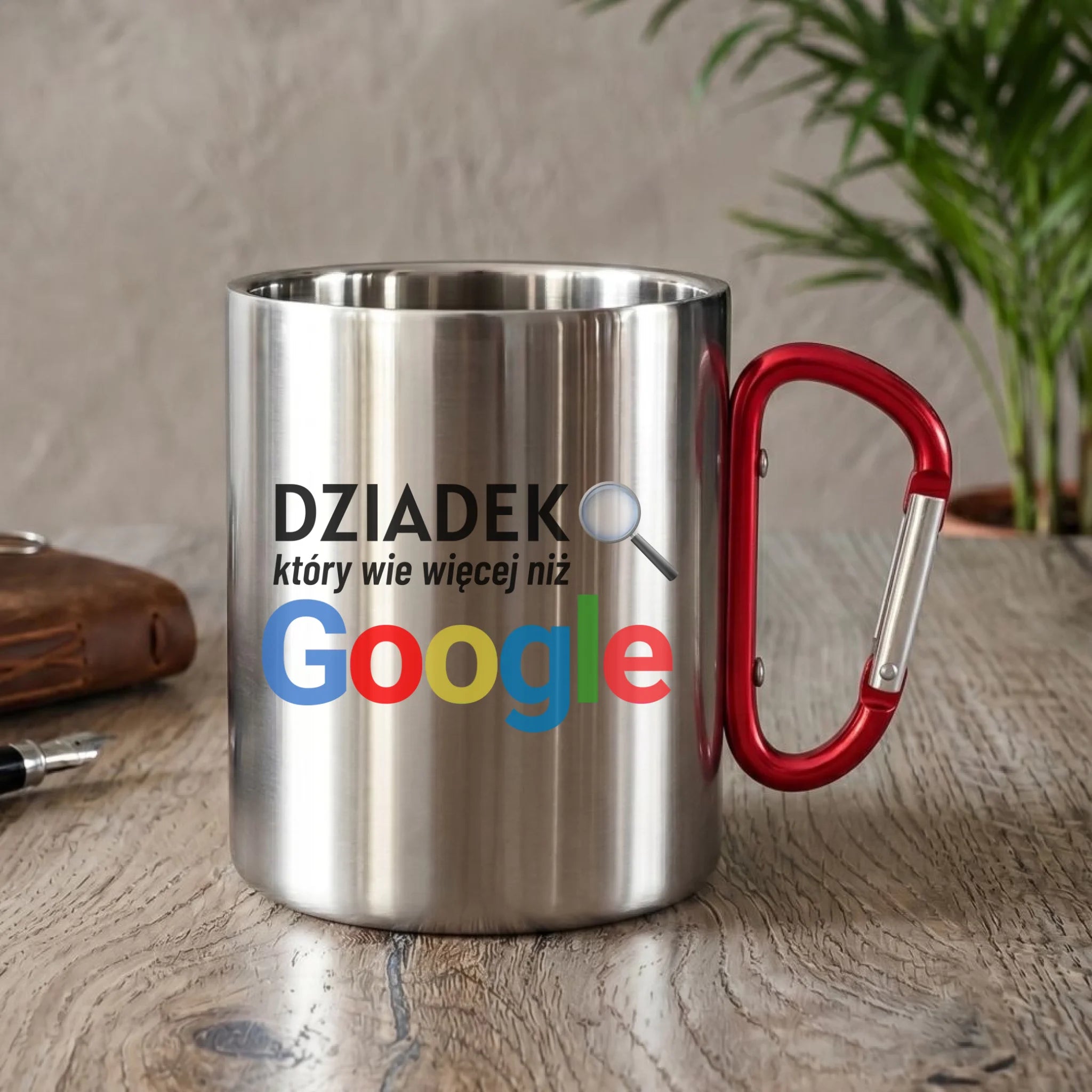 Kubek metalowy dla dziadka - Dziadek który wie więcej niż google D44 - StoryCups.pl