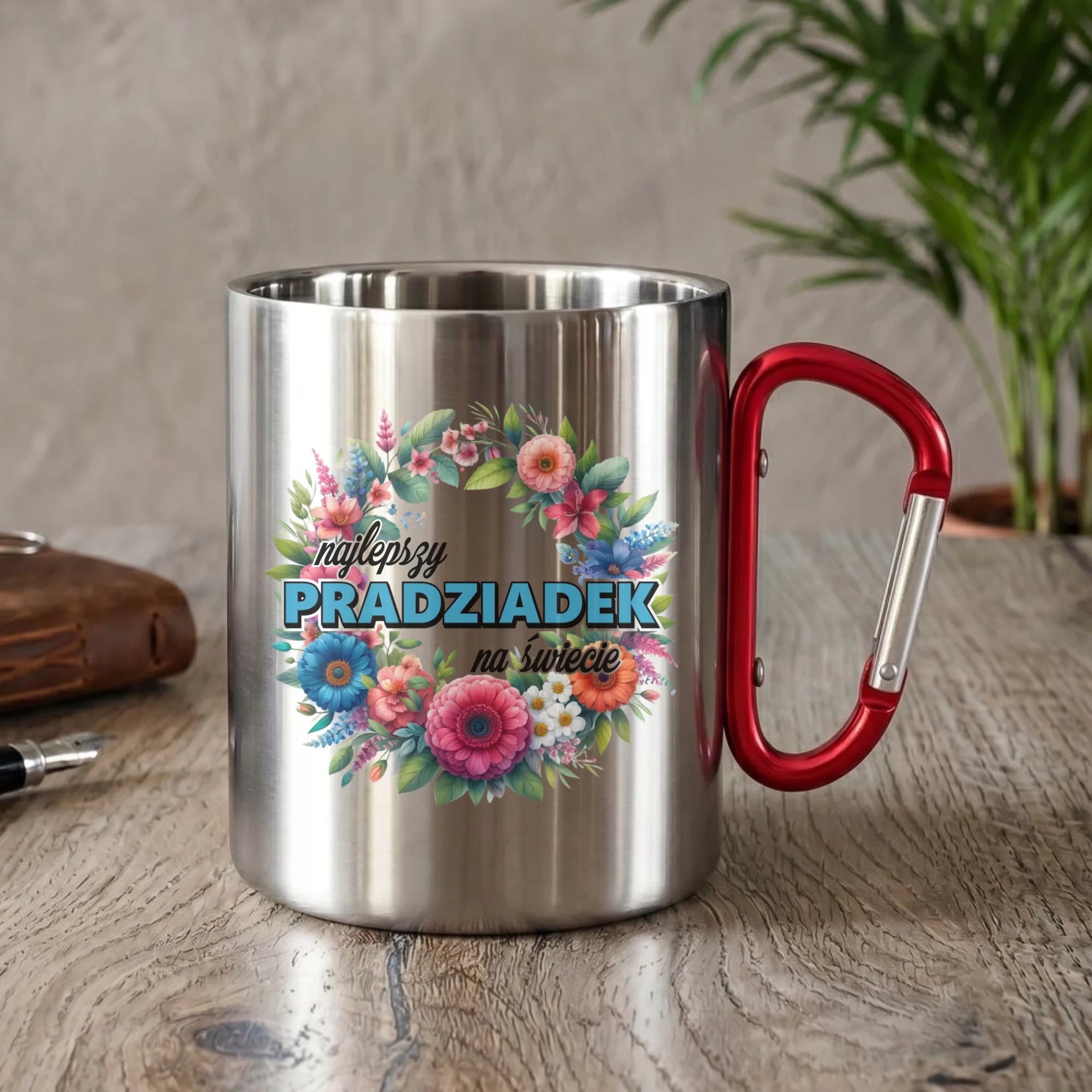 Kubek metalowy dla dziadka - Najlepszy pradziadek na świecie D45 - StoryCups.pl
