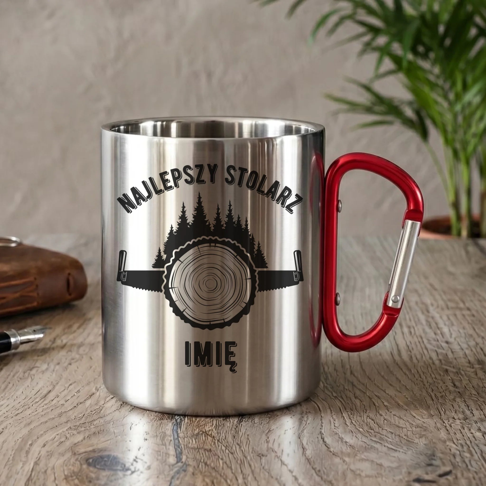 Kubek metalowy dla stolarza - Najlepszy stolarz - personalizowany ZS01 - StoryCups.pl