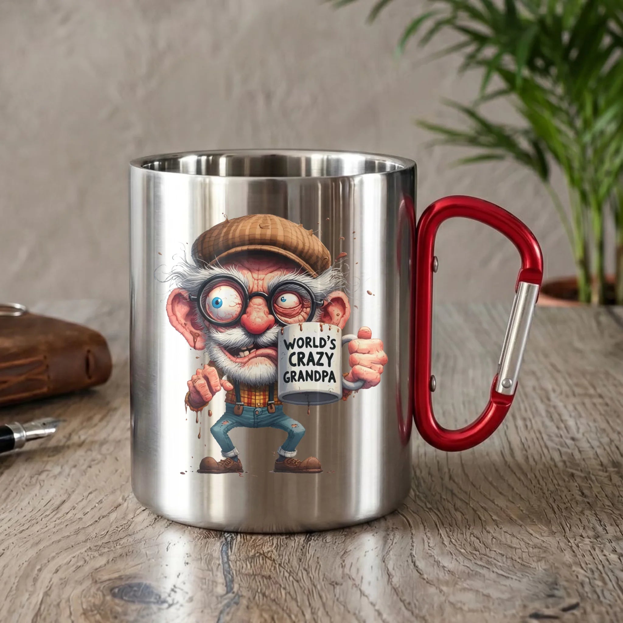 Kubek metalowy dla dziadka - Crazy grandpa D38 - StoryCups.pl