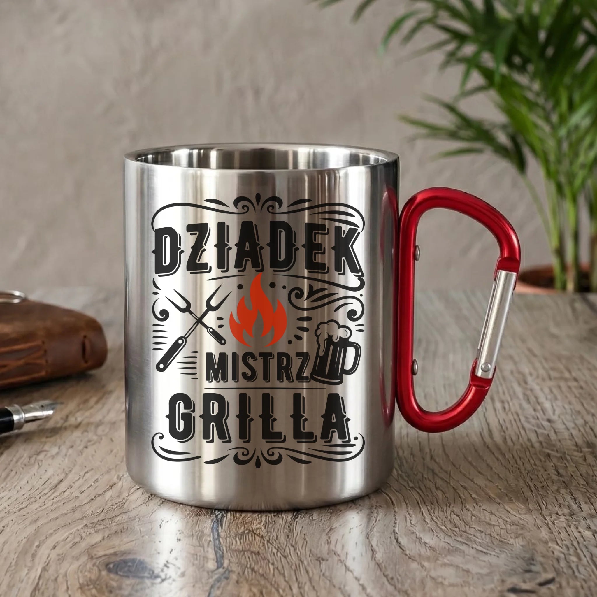 Kubek metalowy dla dziadka - Dziadek mistrz grilla D33 - StoryCups.pl