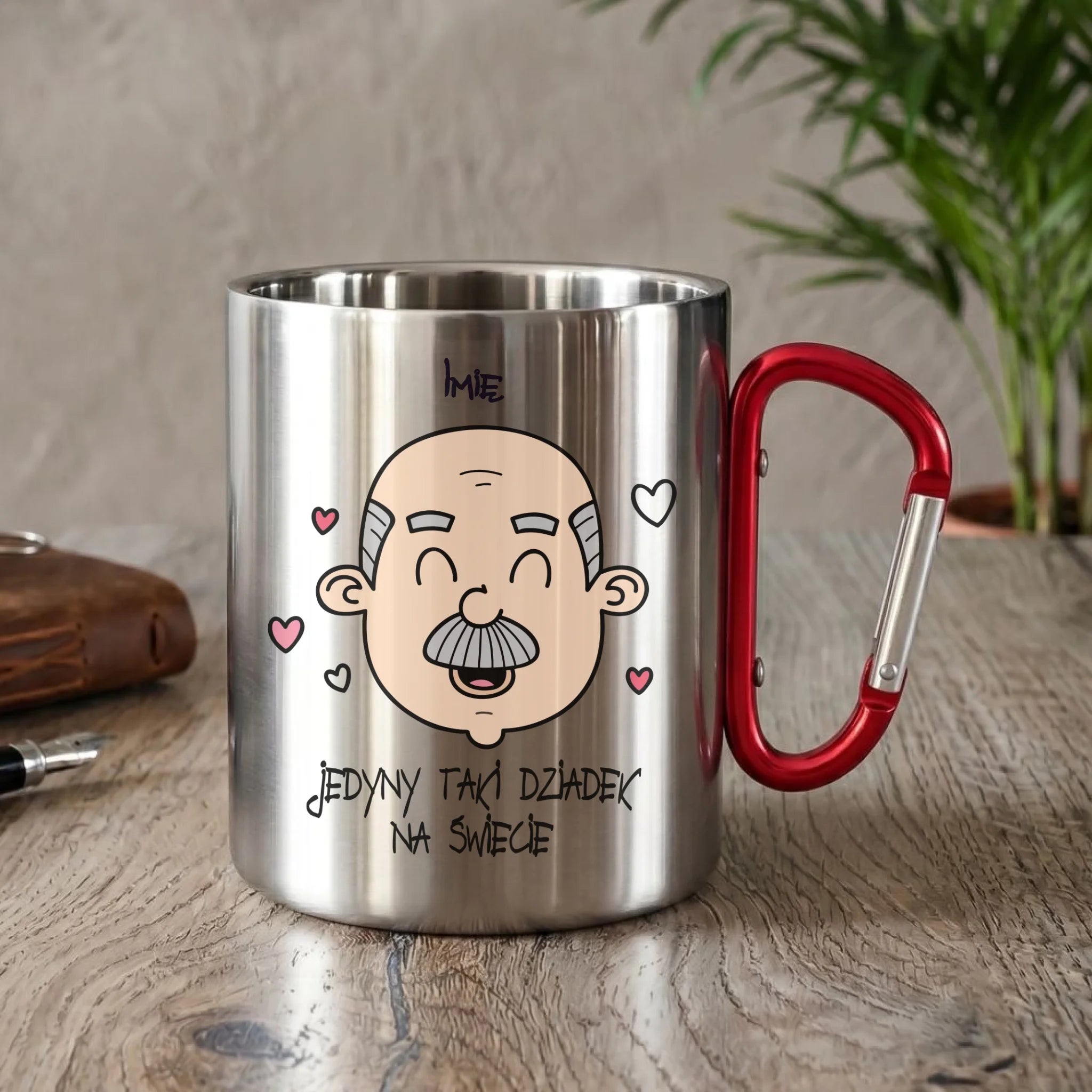 Kubek metalowy dla dziadka - Jedyny taki dziadek na świecie - personalizowany D15 - StoryCups.pl