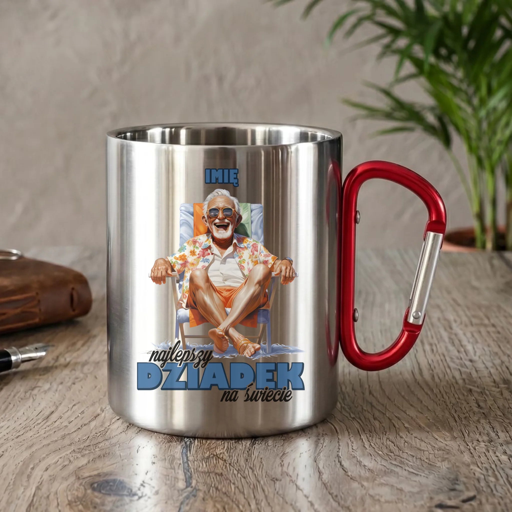 Kubek metalowy dla dziadka - Najlepszy Dziadek na świecie - personalizowany D14 - StoryCups.pl