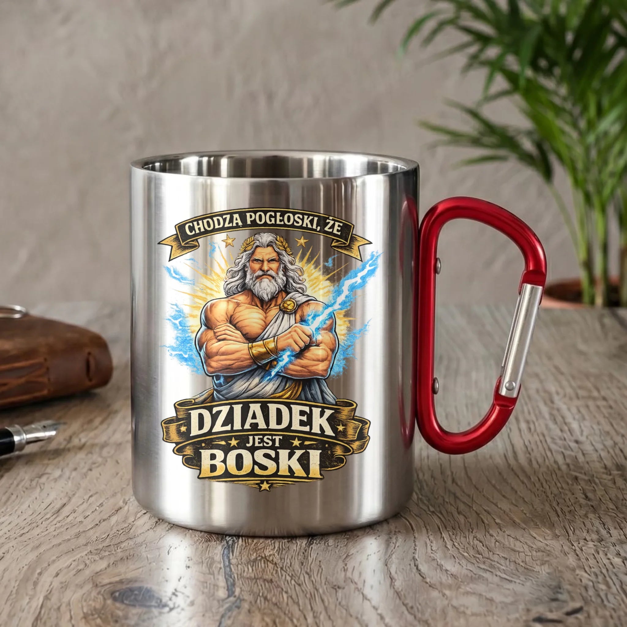 Kubek metalowy dla dziadka - Chodzą pogłoski, że dziadek jest boski D16 - StoryCups.pl