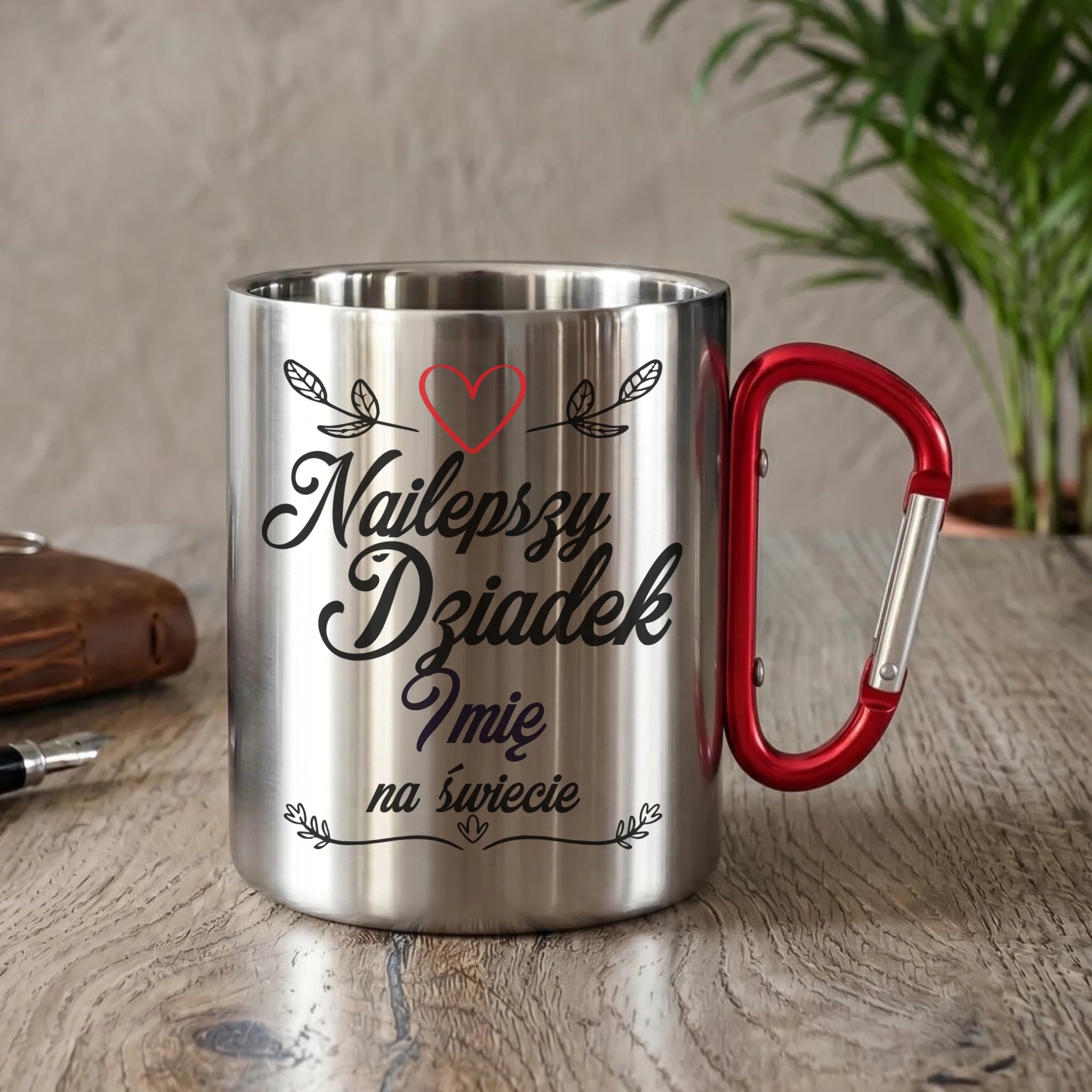 Kubek metalowy dla dziadka - Najlepszy dziadek na Świecie - personalizowany D12 - StoryCups.pl