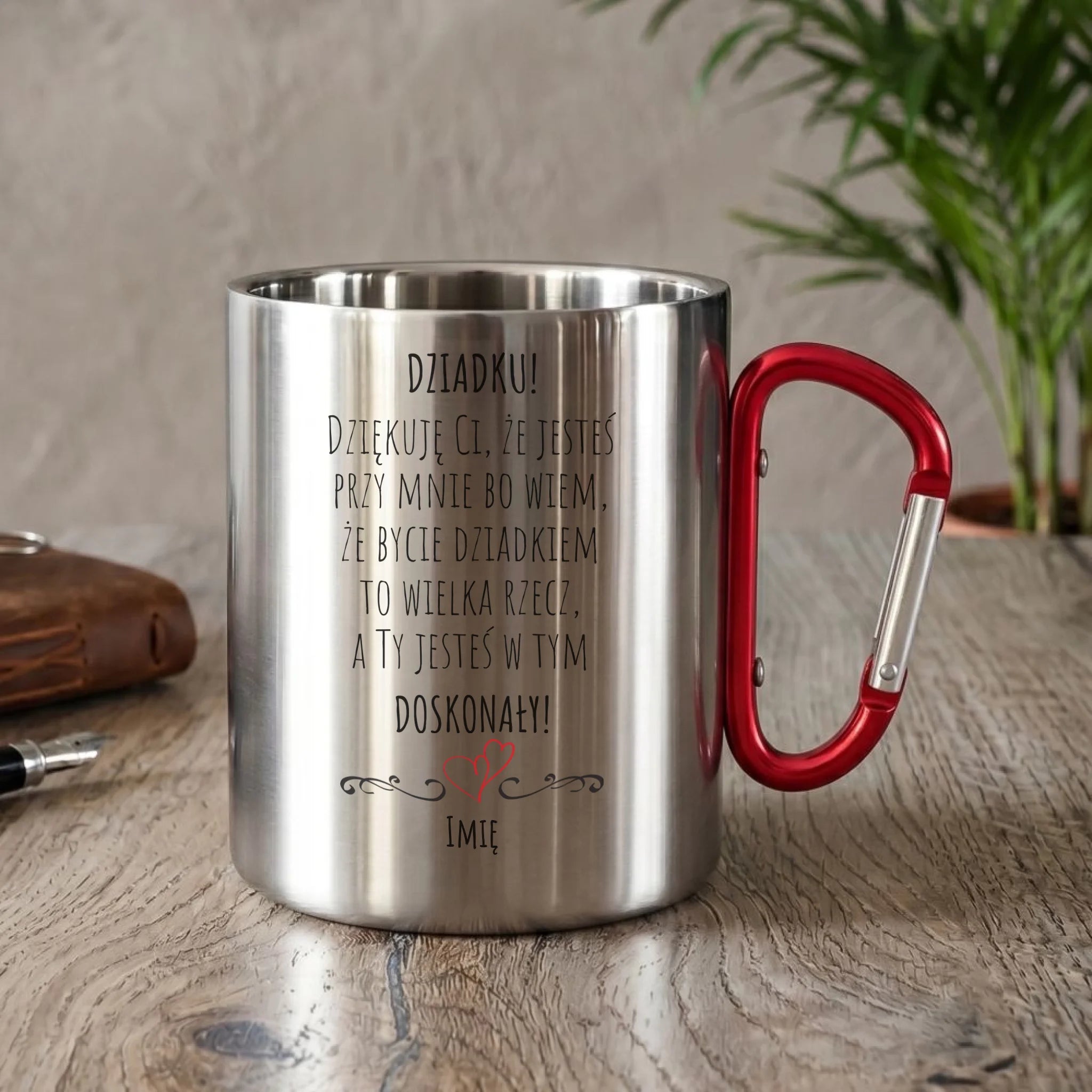 Kubek metalowy dla dziadka - Dziadku jesteś doskonały dedykacja - personalizowany D22 - StoryCups.pl