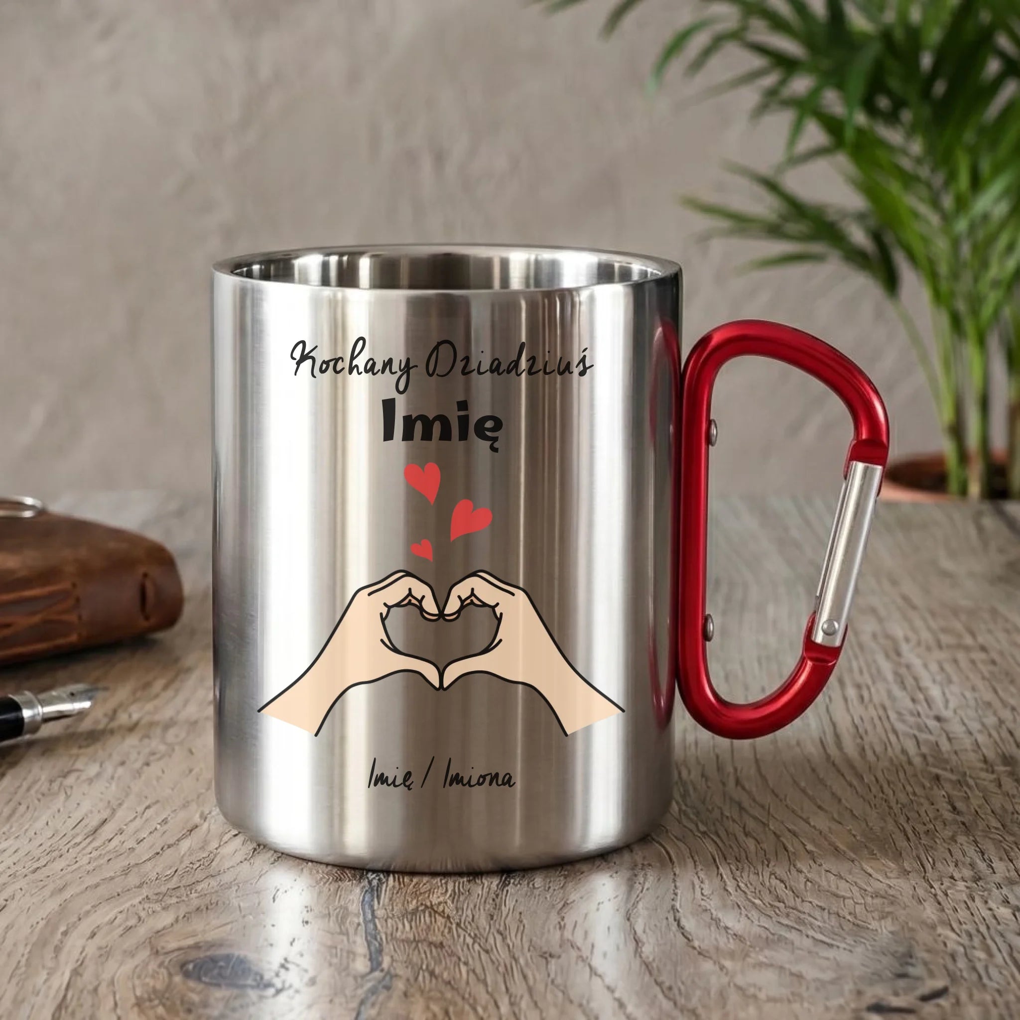 Kubek metalowy dla dziadka - Kochany Dziadek podpis - personalizowany D13 - StoryCups.pl