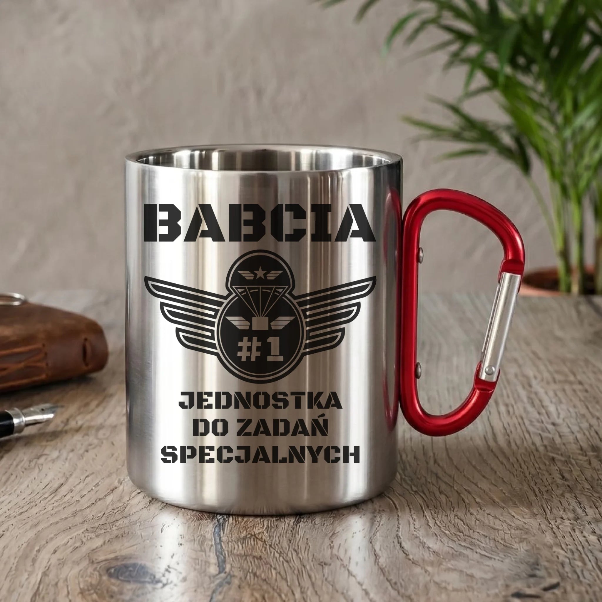 Kubek metalowy dla babci - Babcia jednostka do zadań specjalnych B31 - StoryCups.pl