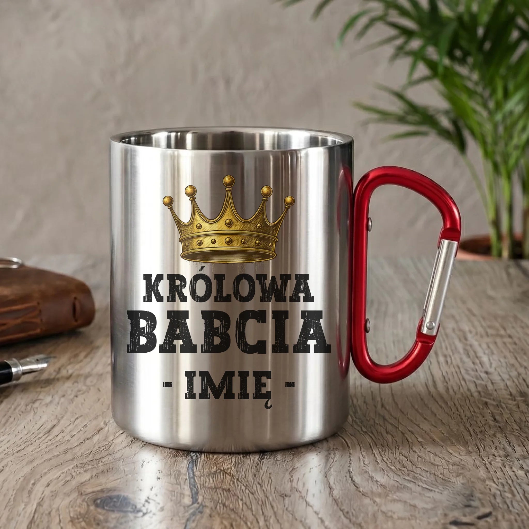 Kubek metalowy dla babci - Królowa Babcia - personalizowany B17 - StoryCups.pl
