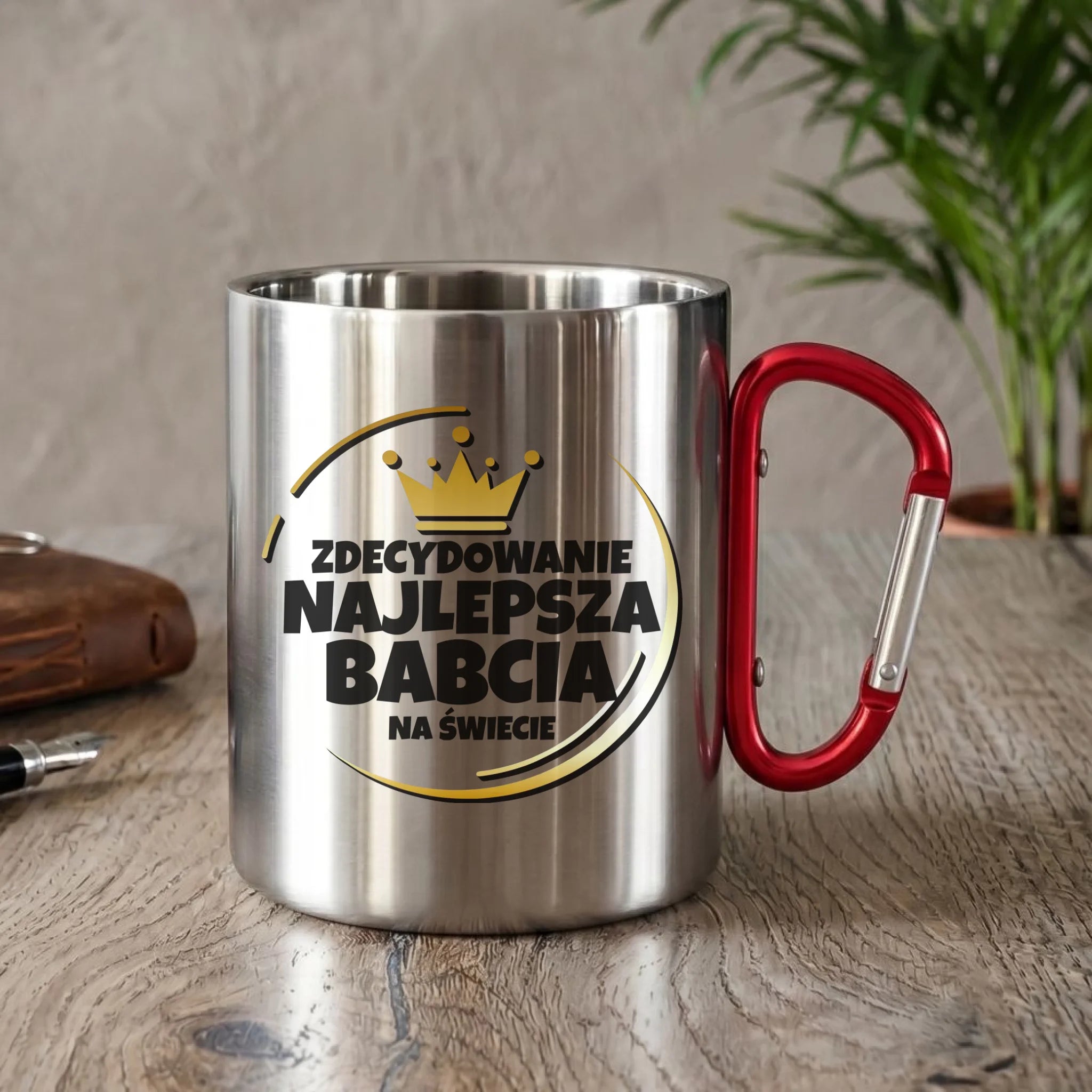 Kubek metalowy dla babci - Zdecydowanie najlepsza babcia B32 - StoryCups.pl