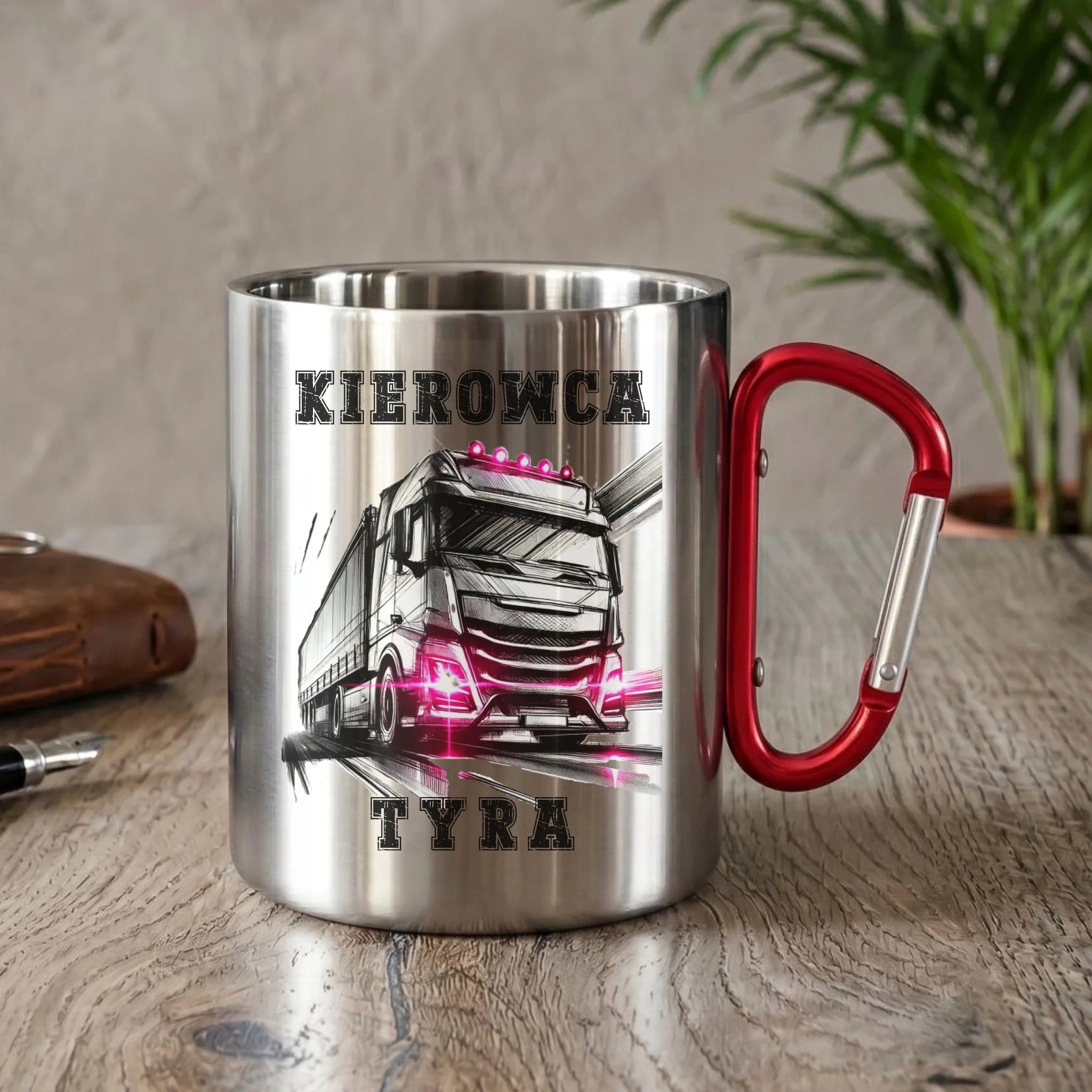 Kubek metalowy dla kierowcy ciężarówki - Kierowca tyra ZKT15 - StoryCups.pl