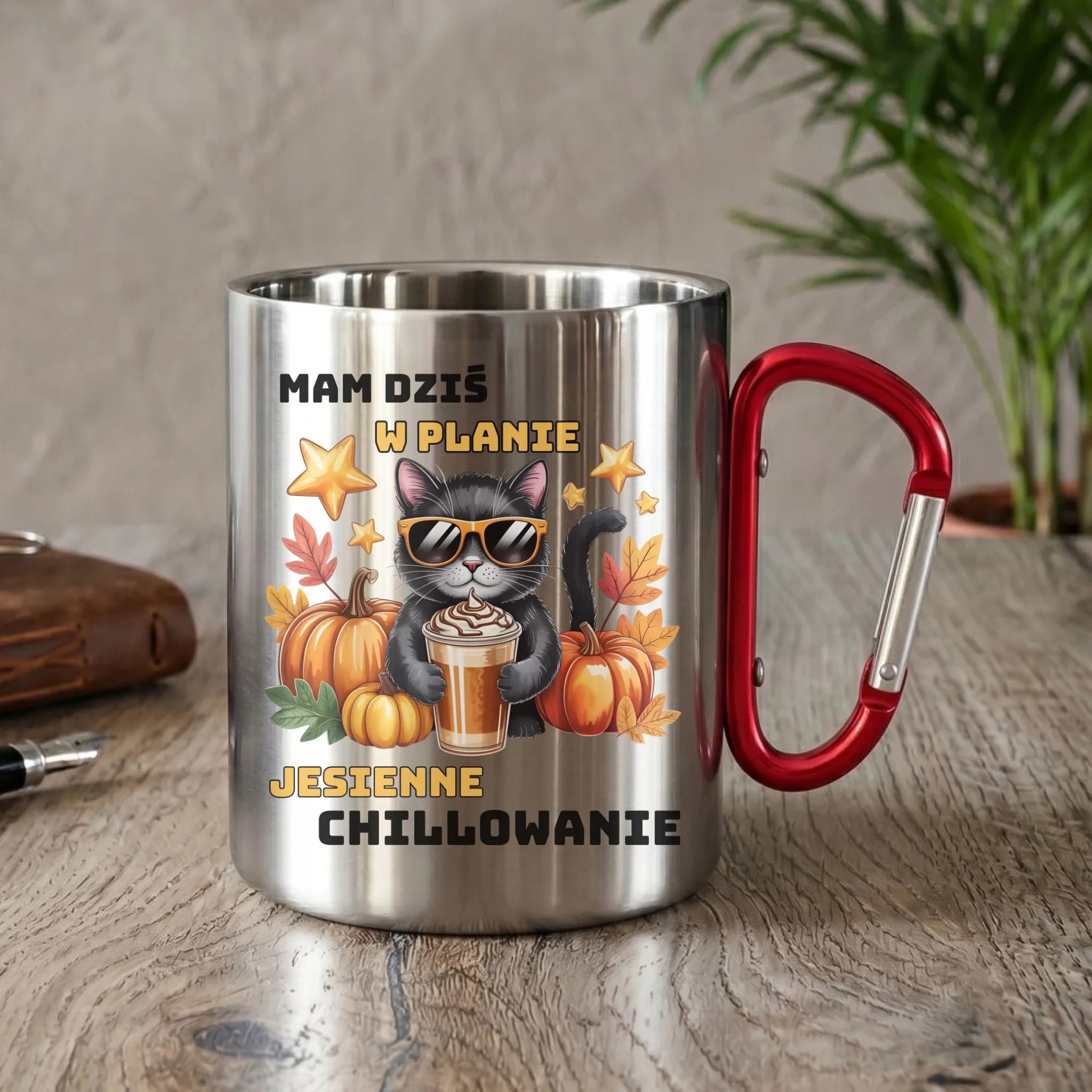 Kubek metalowy jesienny - Mam dziś w planie jesienne chillowanie JS34 - StoryCups.pl