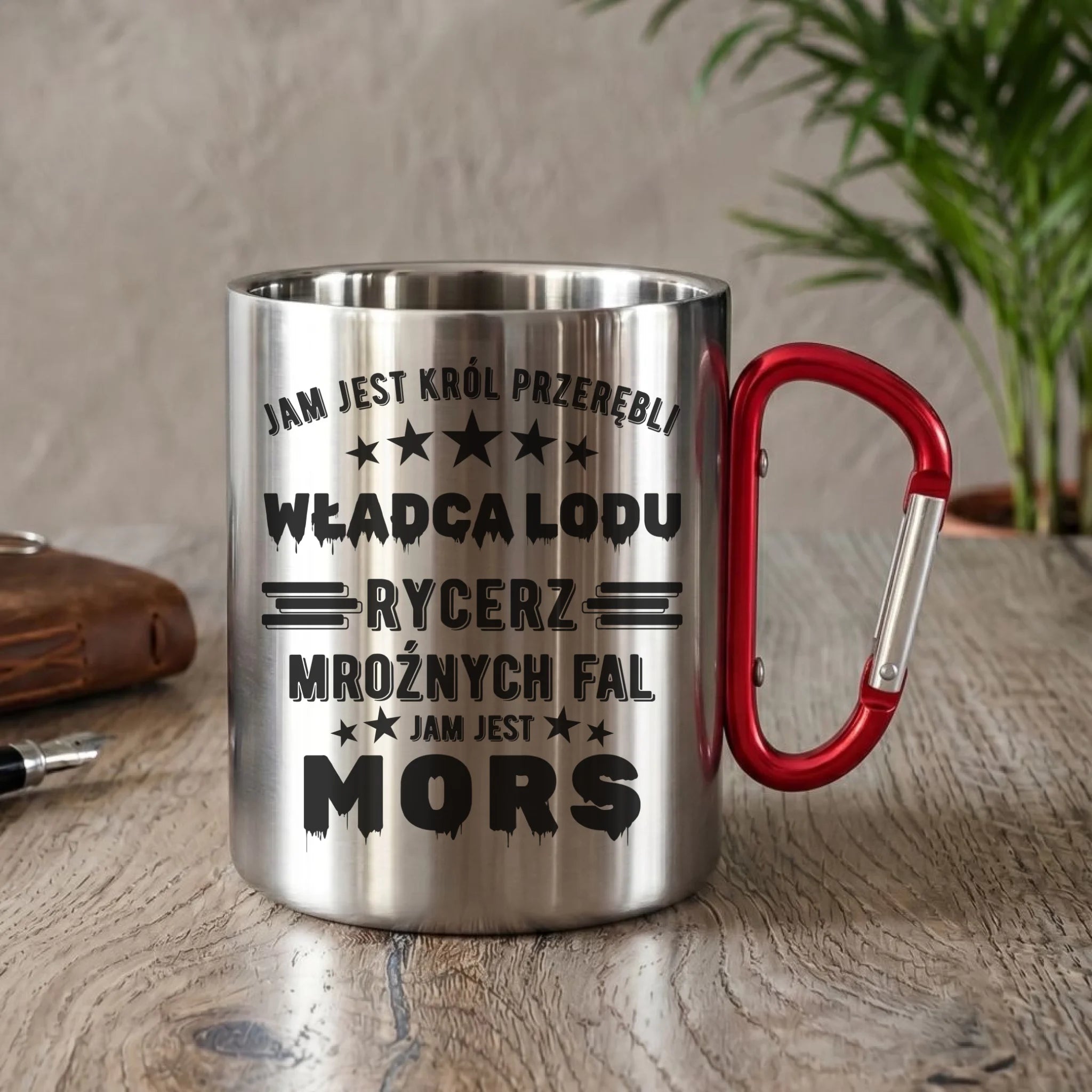 Kubek metalowy - prezent dla morsa - Jam jest Król przerębli Jam jest mors HM13 - StoryCups.pl