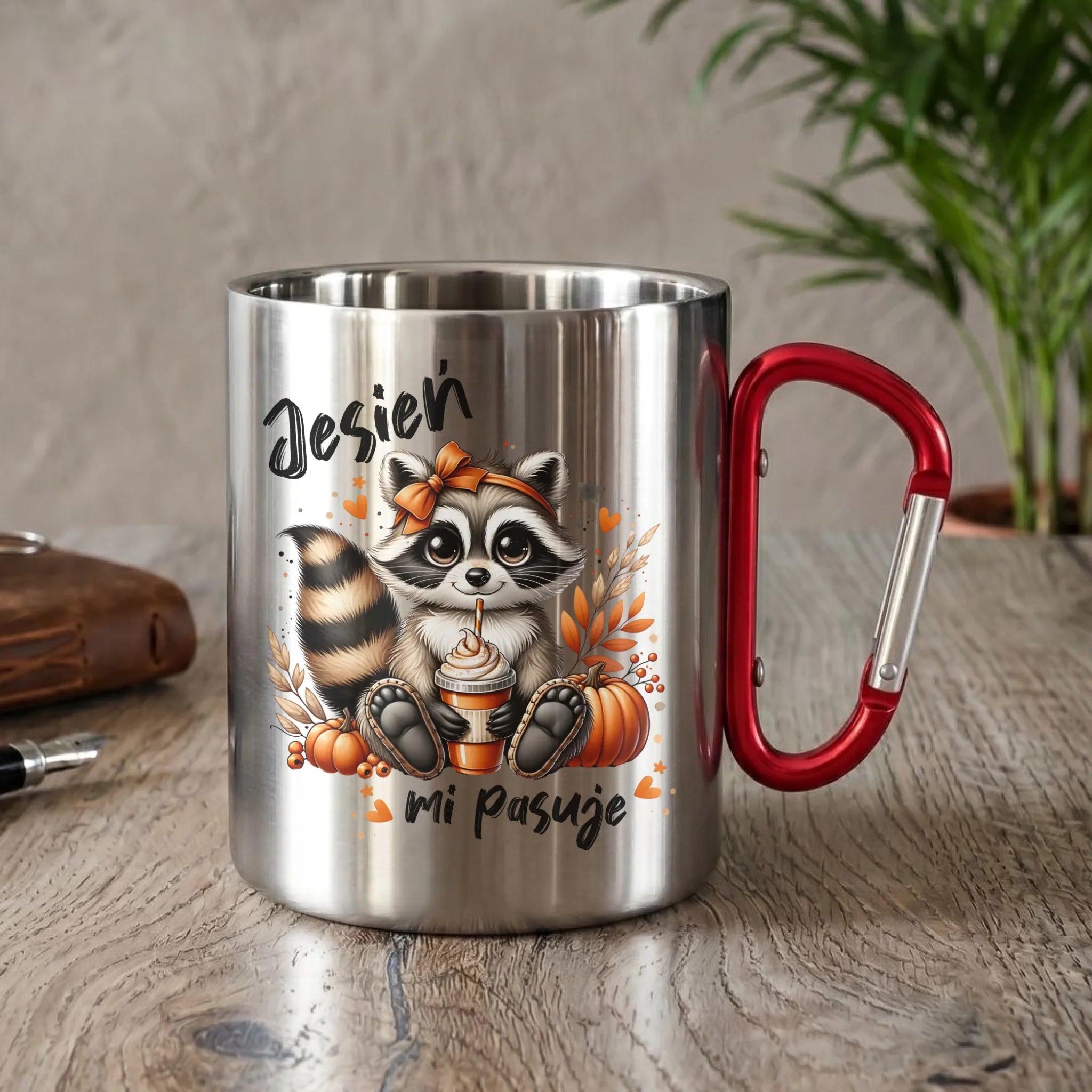 Kubek metalowy jesienny - Jesień mi pasuje JS25 - StoryCups.pl