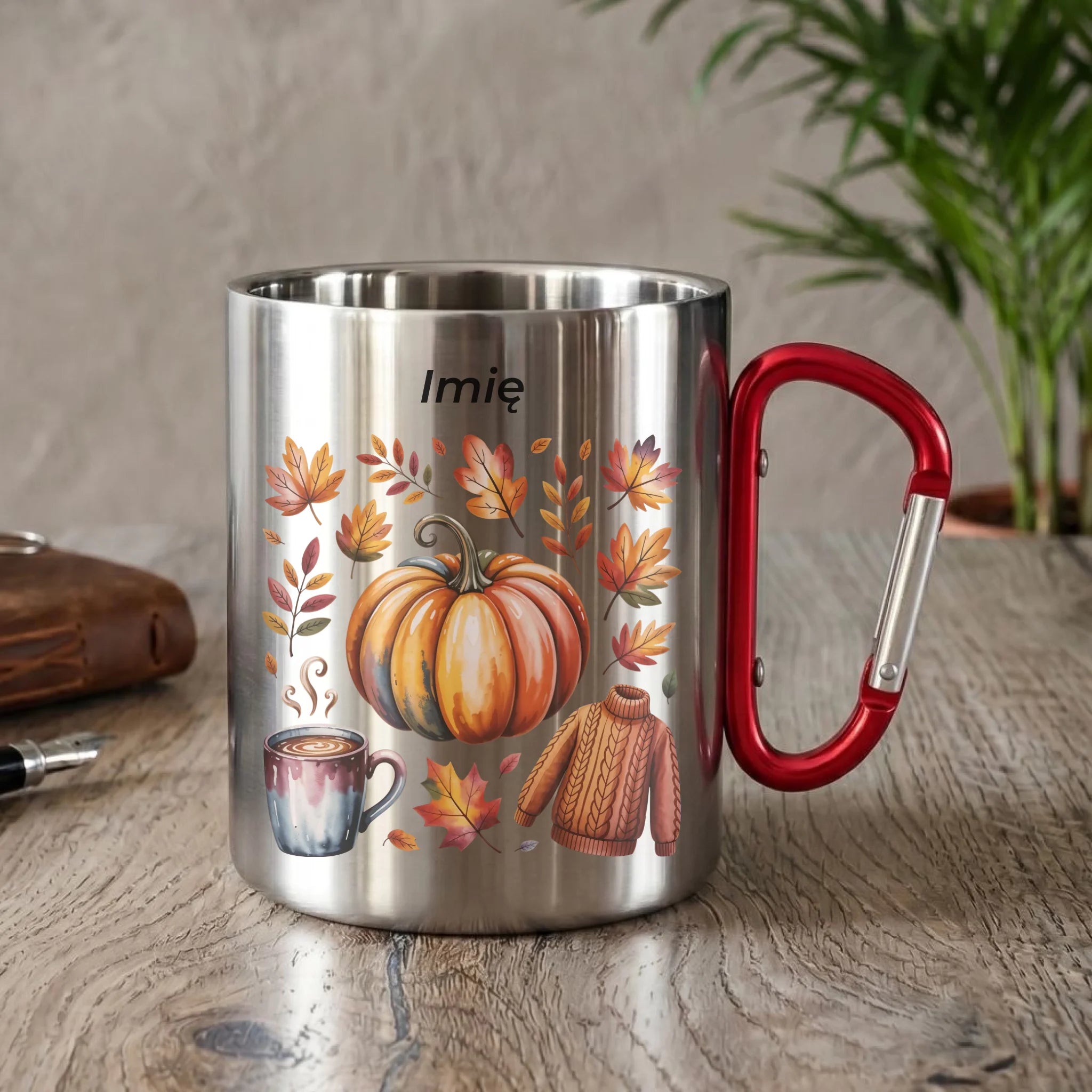 Kubek metalowy jesienny - Złota jesień - personalizowany JS30 - StoryCups.pl