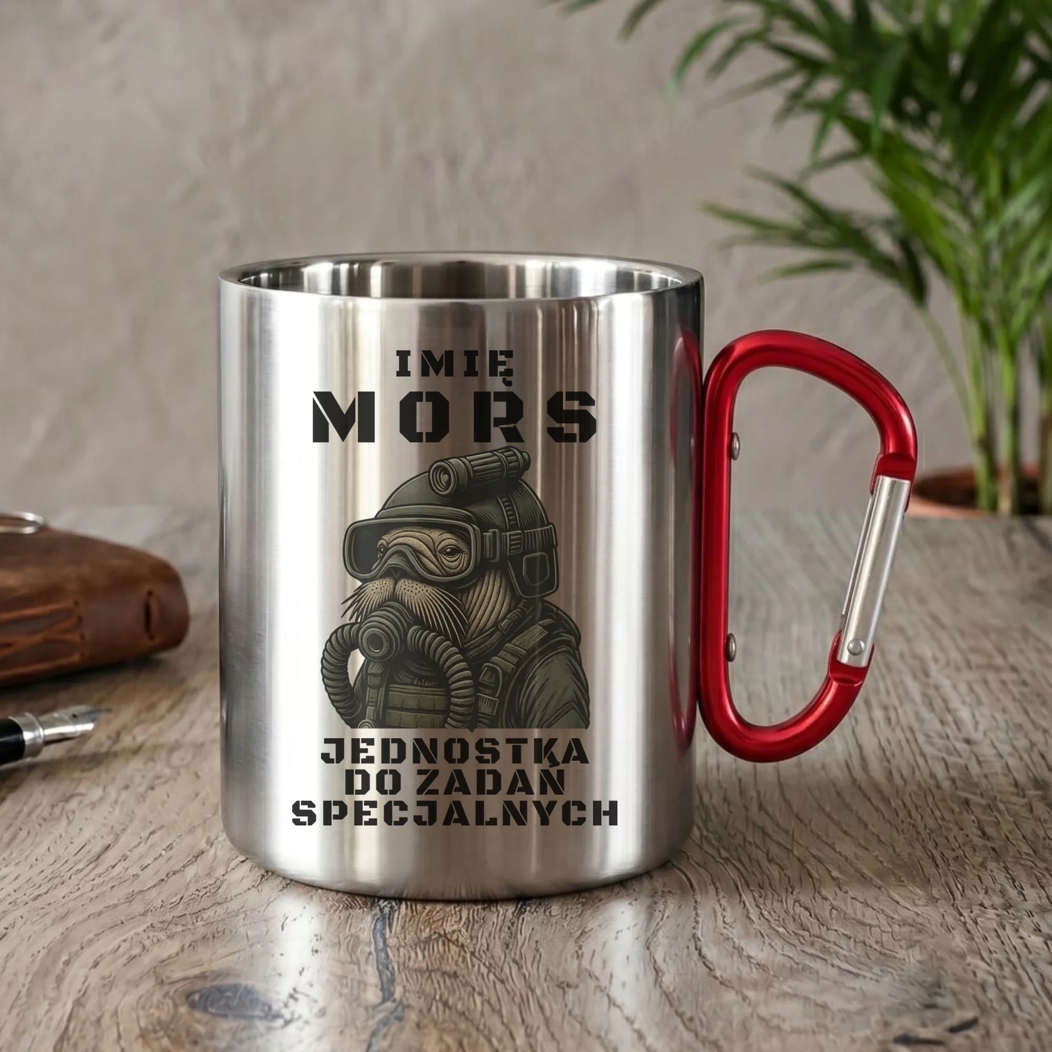 Kubek metalowy - prezent dla morsa - Mors do zadań specjalnych - personalizowany HM07 - StoryCups.pl