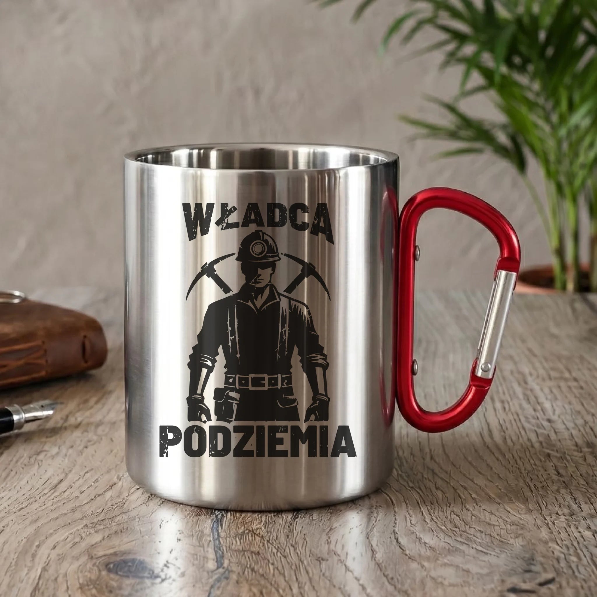 Kubek metalowy - prezent dla górnika - Władca podziemia G25 - StoryCups.pl