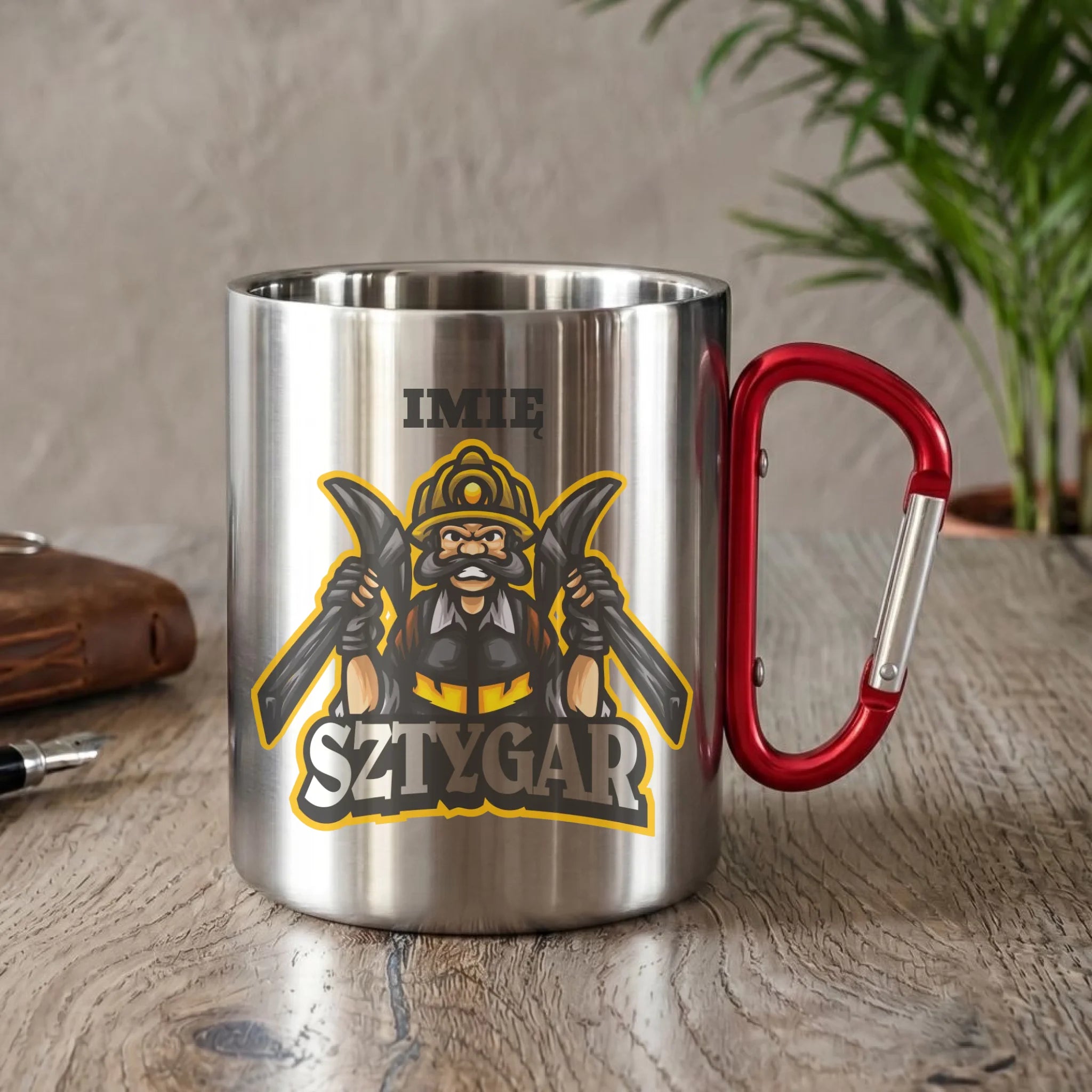 Kubek metalowy - prezent dla górnika - Sztygar - personalizowany G15 - StoryCups.pl