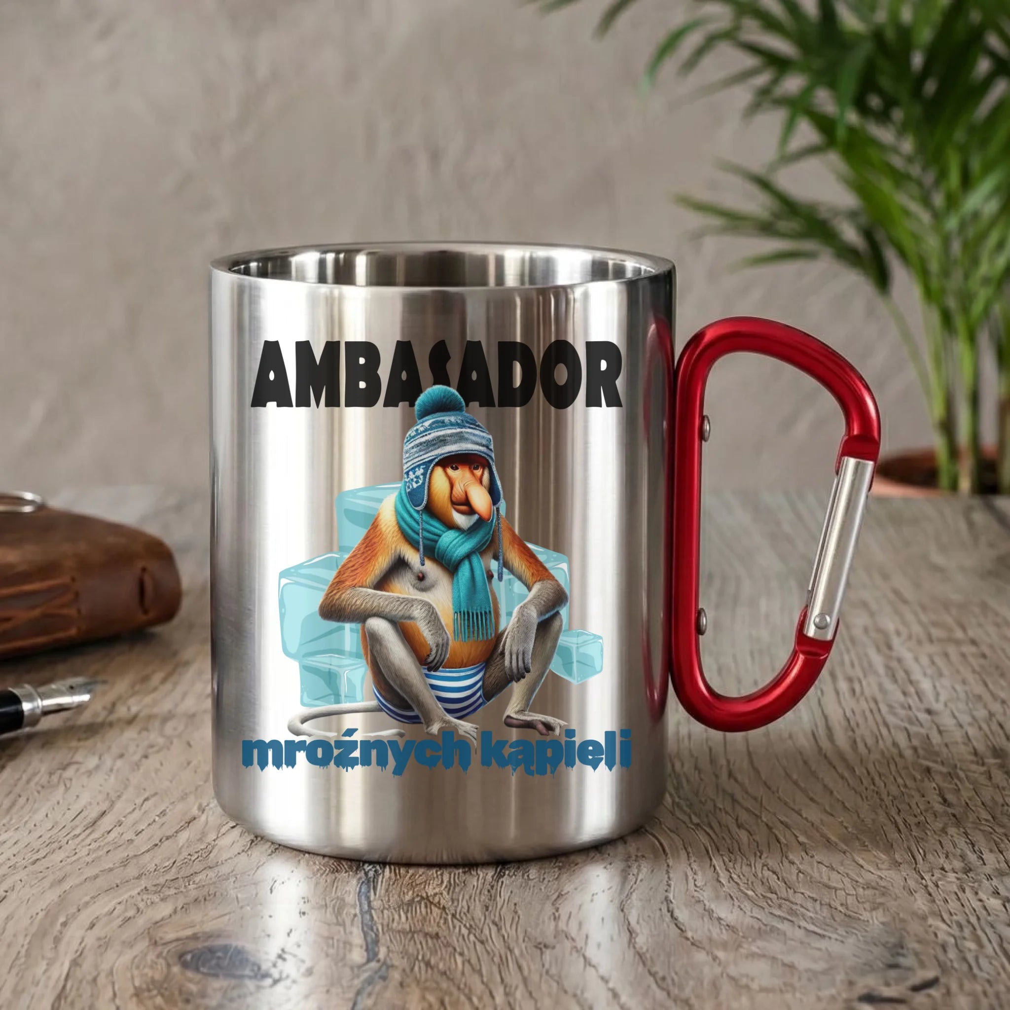 Kubek metalowy - prezent dla morsa - Janusz Nosacz Mors - Ambasador mroźnych kąpieli HM03 - StoryCups.pl