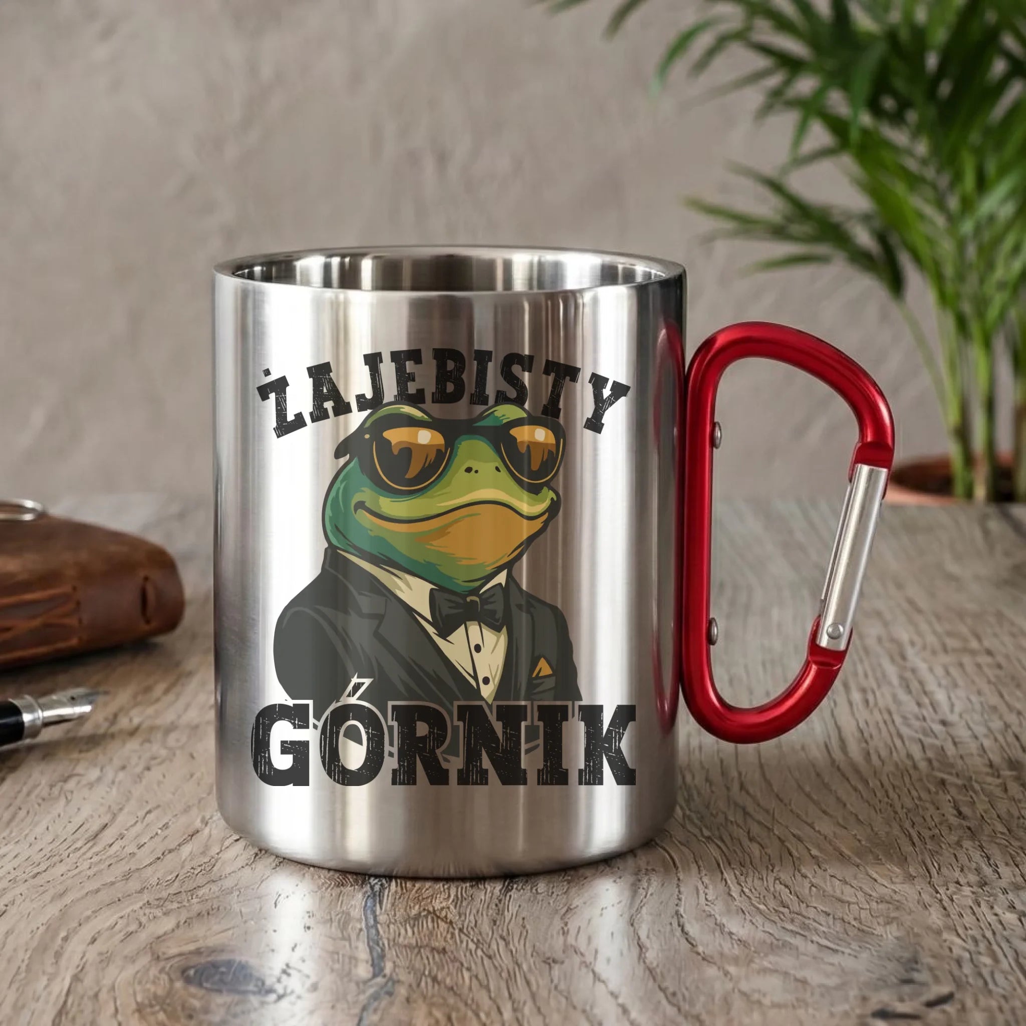 Kubek metalowy - prezent dla górnika - Żajebisty górnik G18 - StoryCups.pl