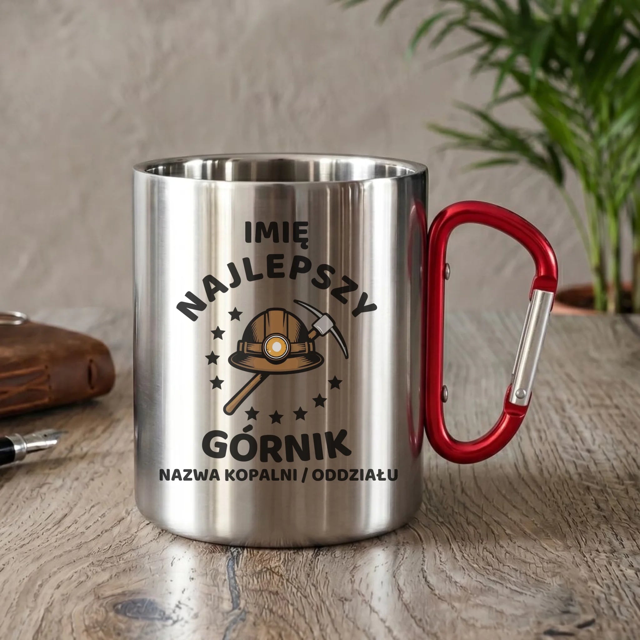 Kubek metalowy - prezent dla górnika - Najlepszy górnik - personalizowany G23 - StoryCups.pl