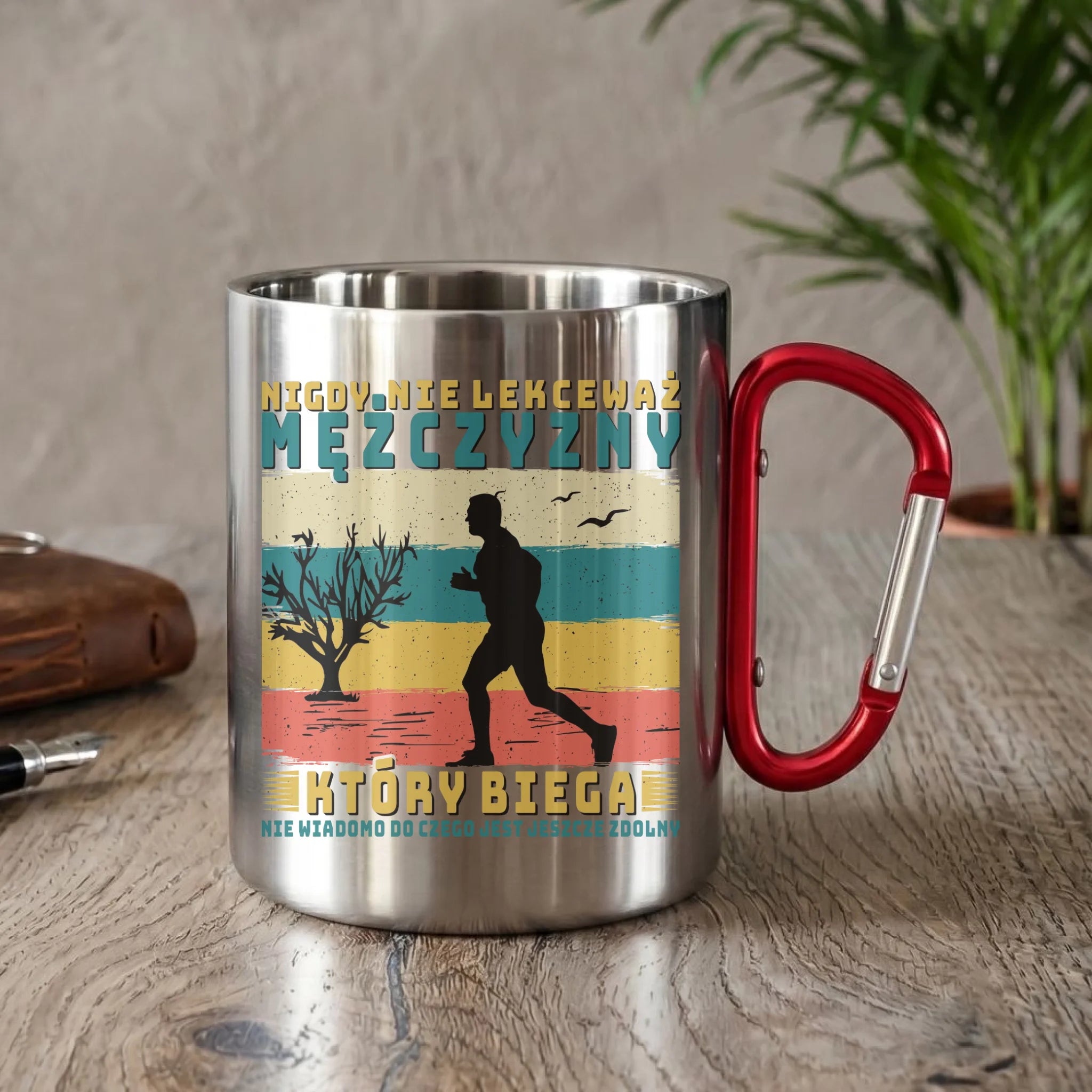 Kubek metalowy dla biegacza - Nigdy nie lekceważ HB03 - StoryCups.pl