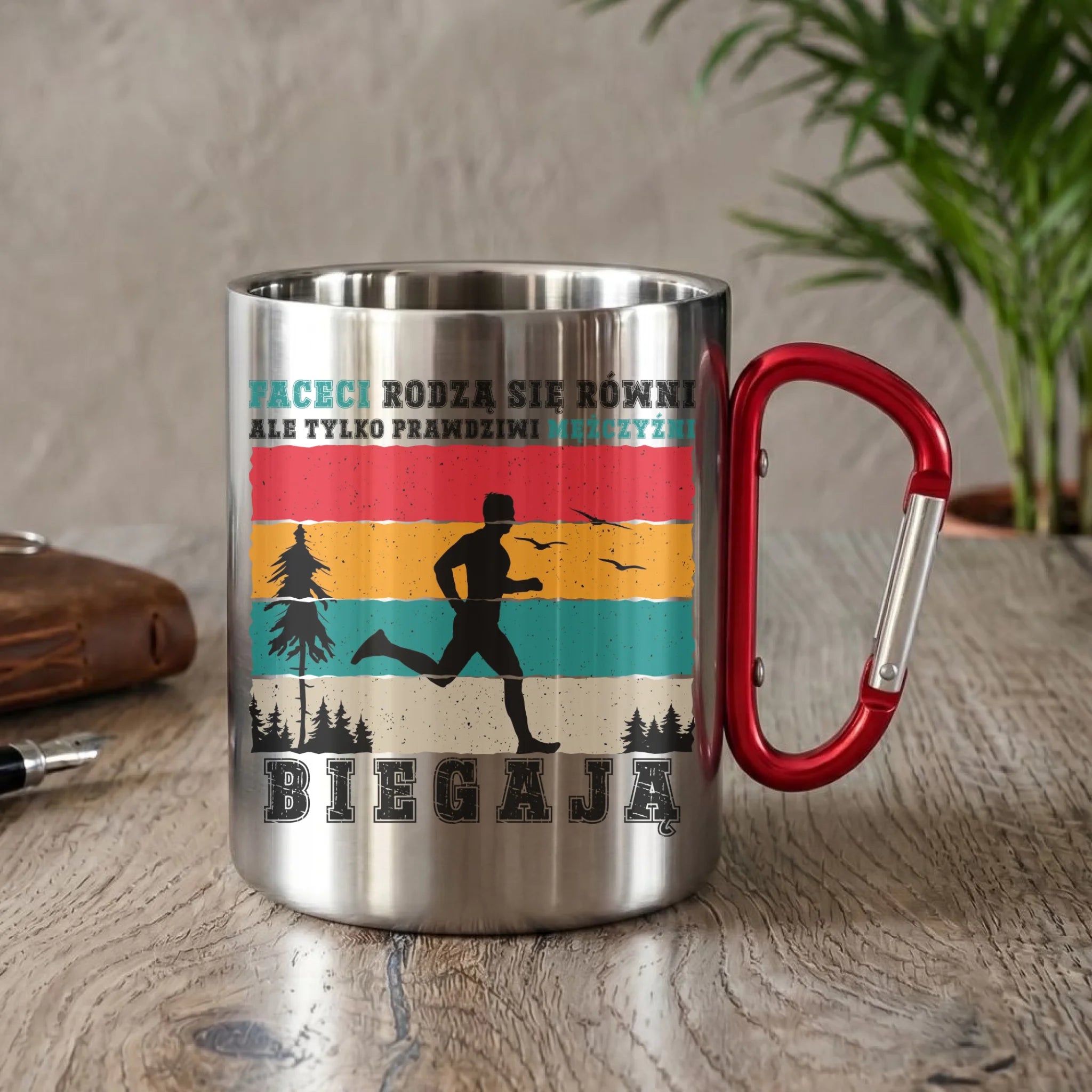 Kubek metalowy dla biegacza - Prawdziwi mężczyźni biegają HB02 - StoryCups.pl