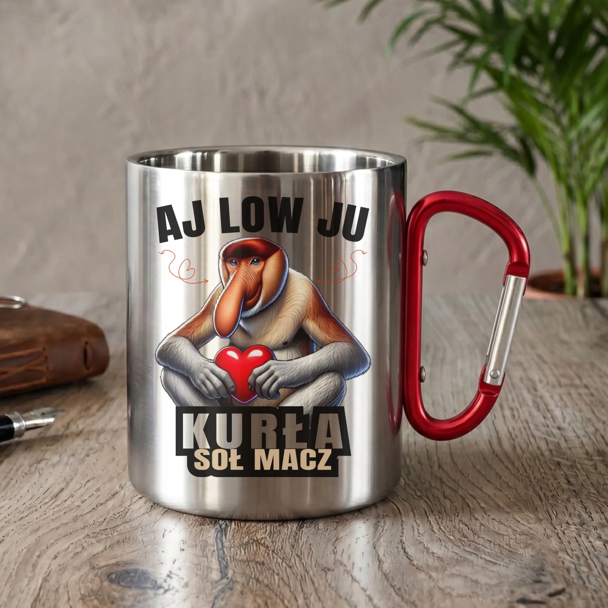 Kubek metalowy dla par - Janusz nosacz - Aj low ju kurła W26 - StoryCups.pl