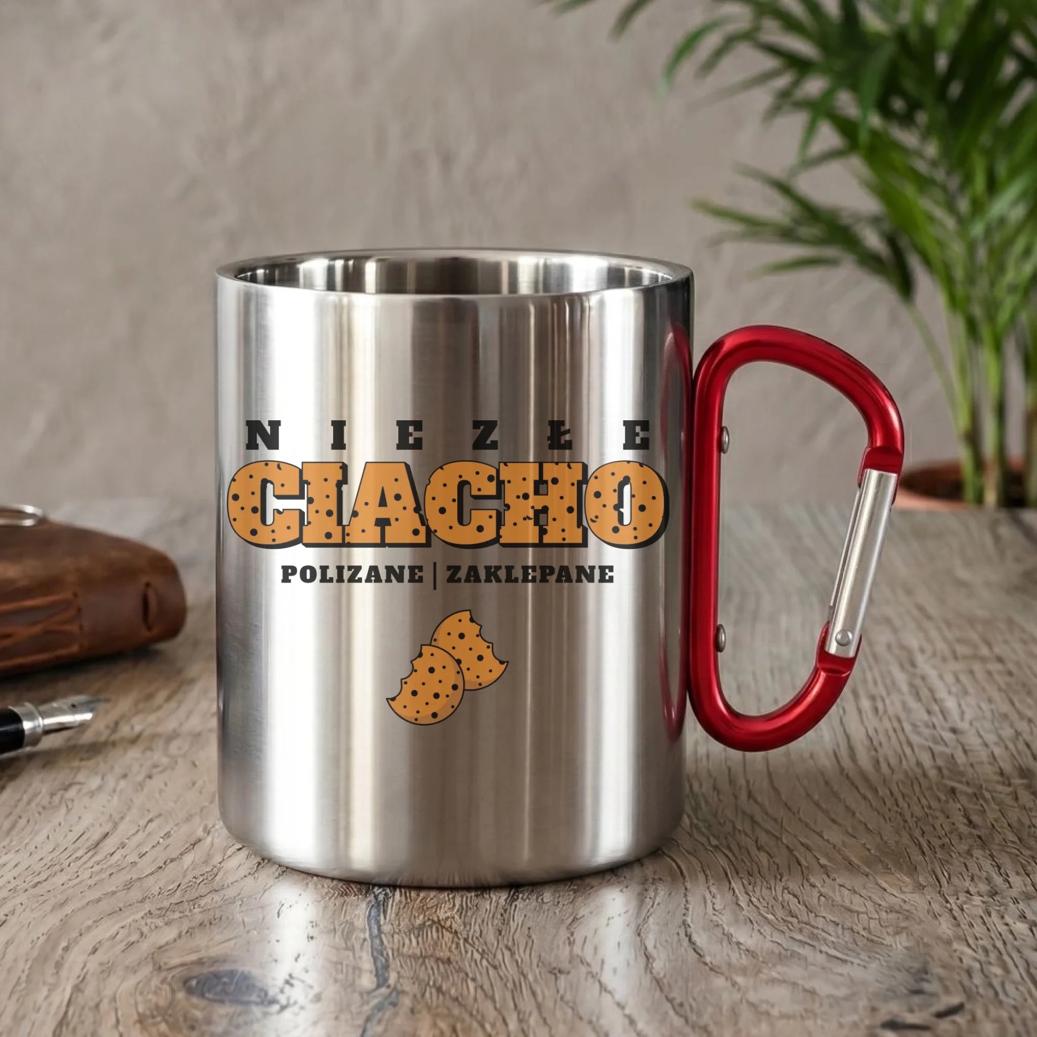 Kubek metalowy - prezent dla chłopaka męża - Niezłe ciacho polizane zaklepane DCH30 - StoryCups.pl