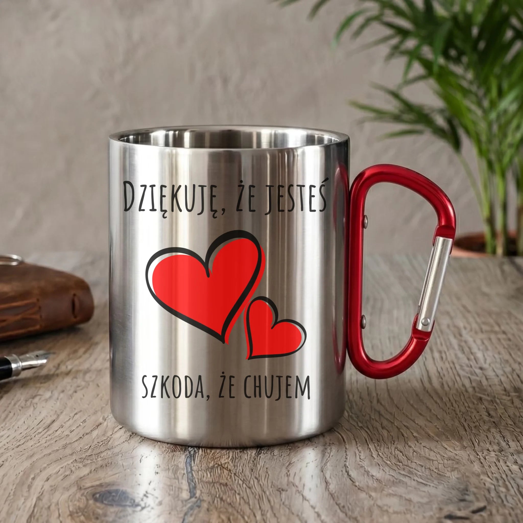 Kubek metalowy - Dziękuję, że jesteś szkoda, że ch#jem - bez cenzury DCH10 - StoryCups.pl