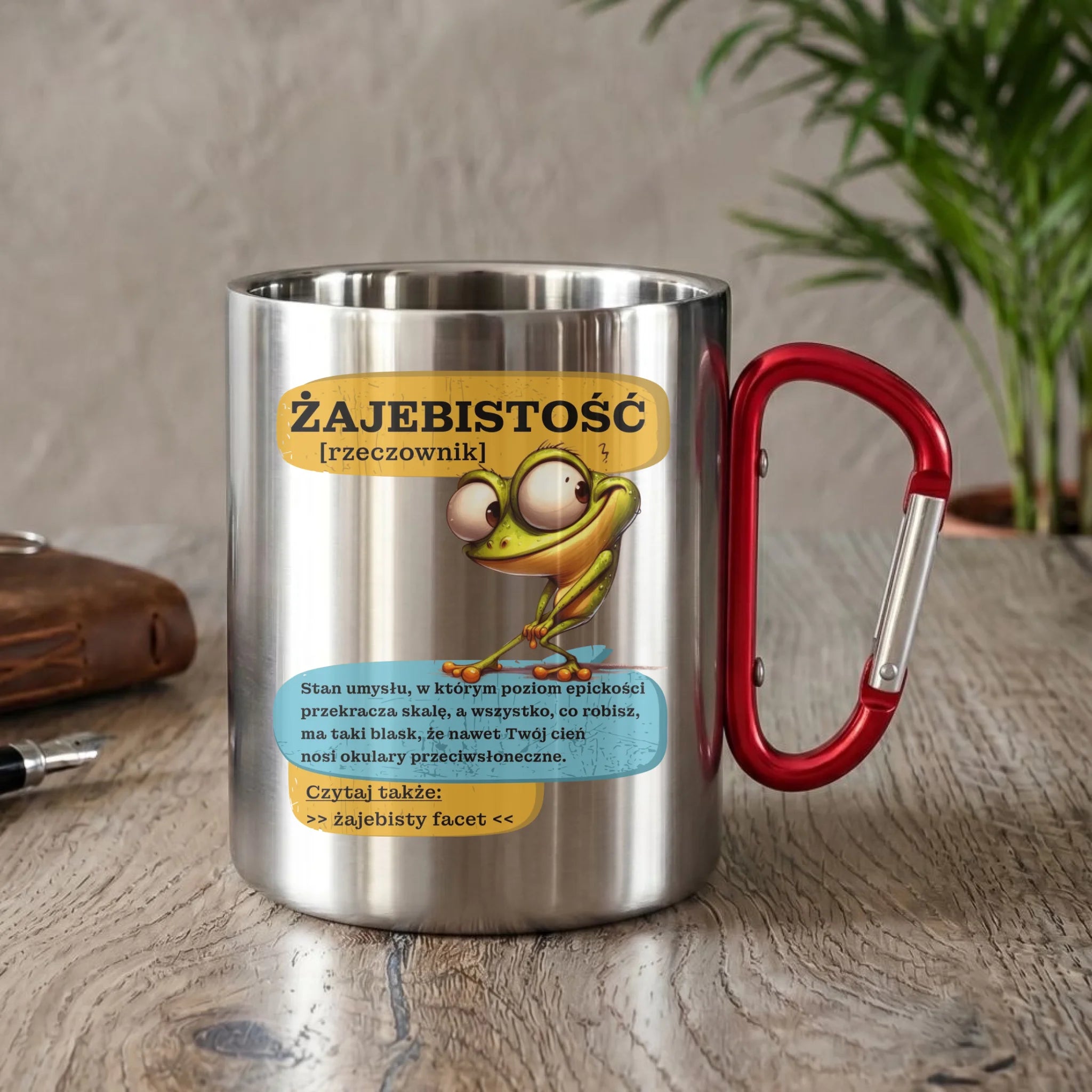 Kubek metalowy - Żajebistość [rzeczownik] prezent na Dzień Chłopaka DCH06 - StoryCups.pl