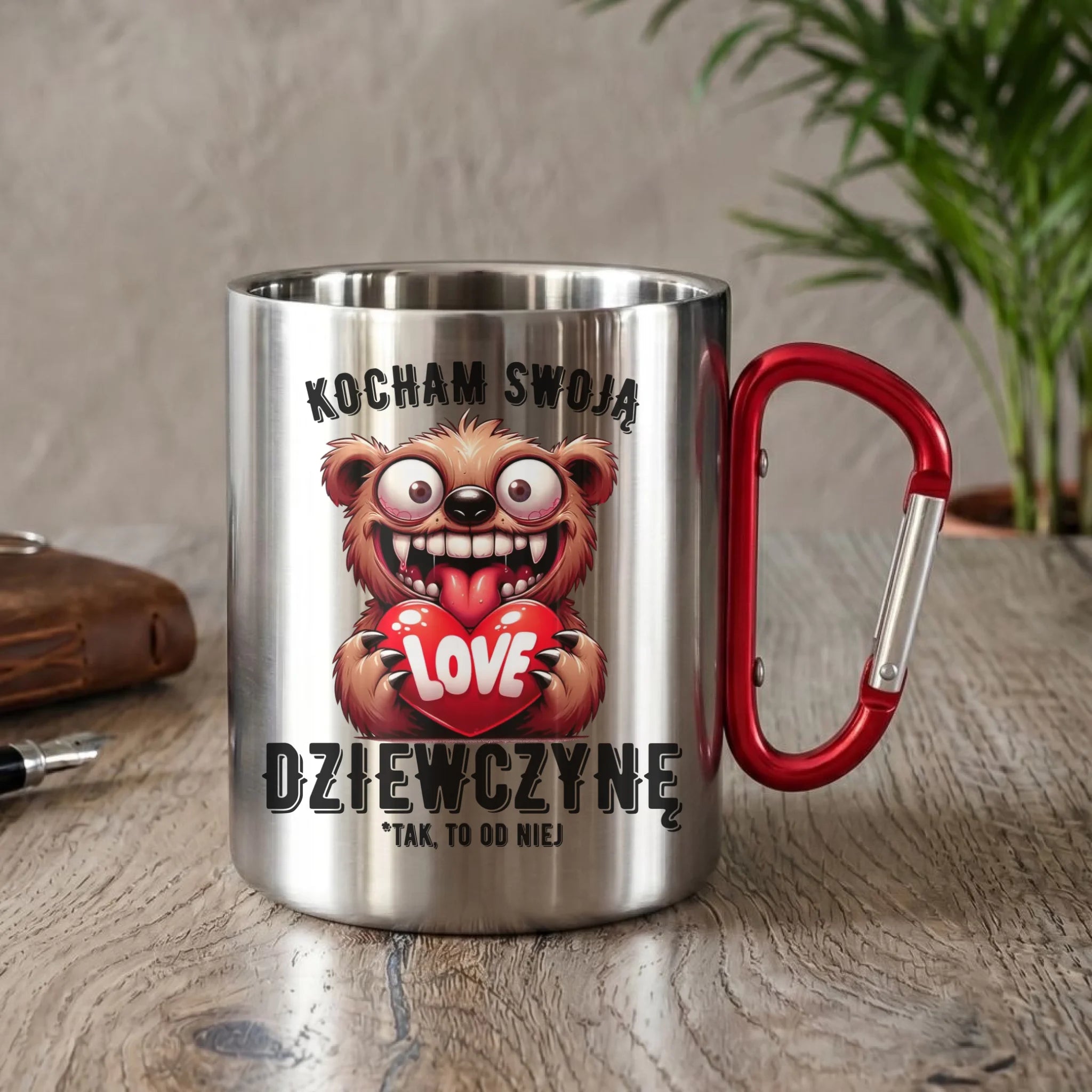 Kubek metalowy dla chłopaka - Kocham swoją dziewczynę W30 - StoryCups.pl