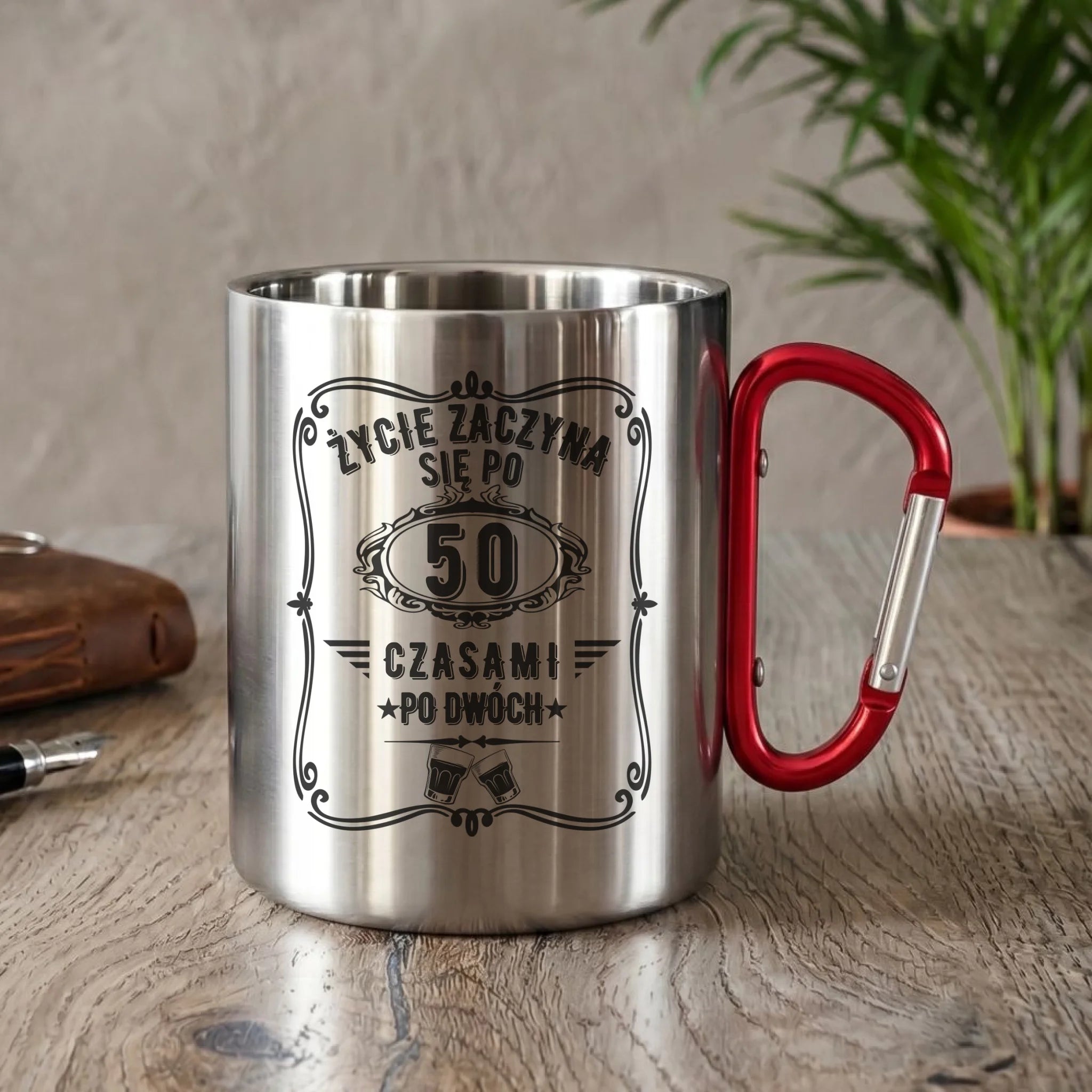 Życie zaczyna się po 50 | Kubek metalowy prezent na 50 urodziny U12 - StoryCups.pl