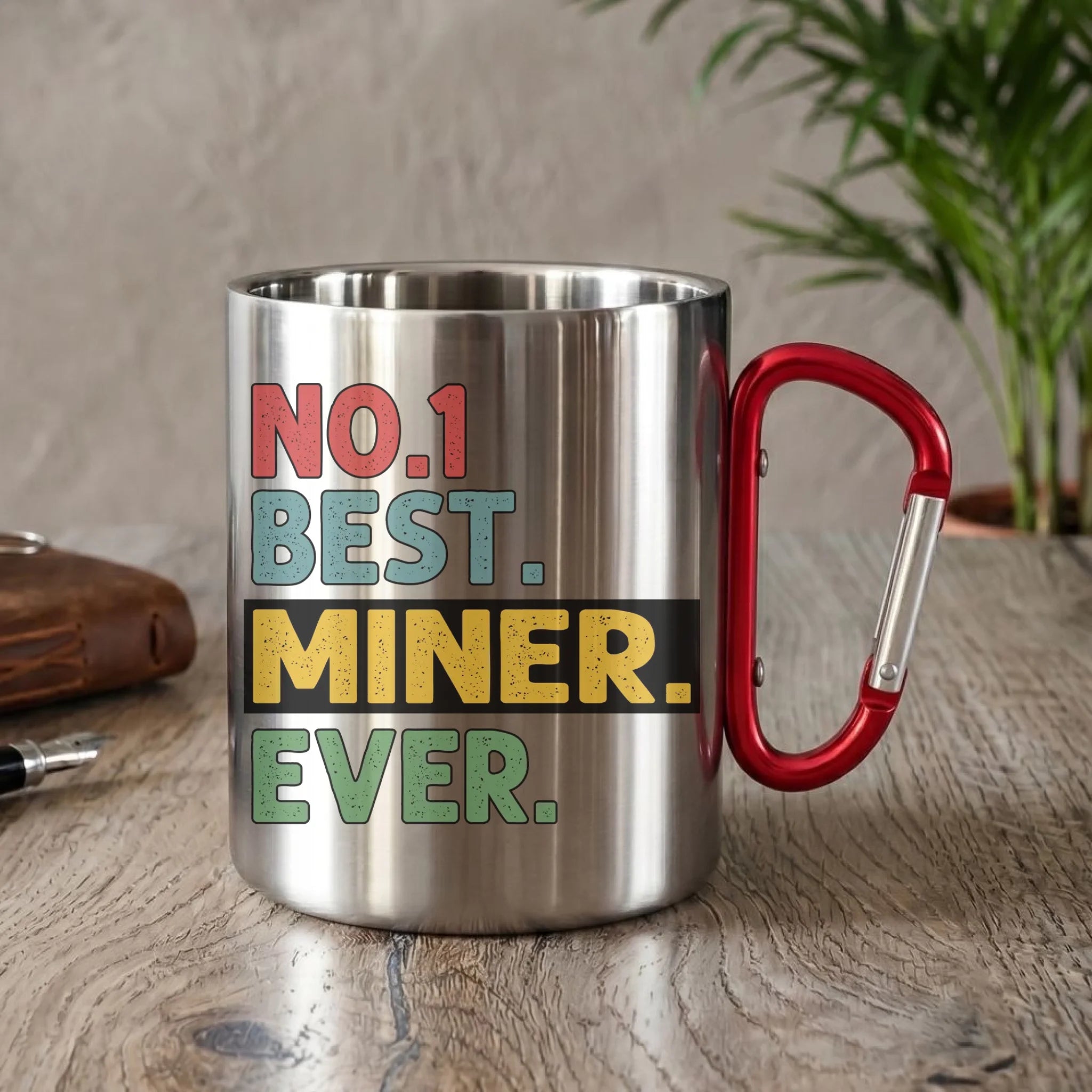 Kubek metalowy - prezent dla górnika - Best miner ever G12 - StoryCups.pl