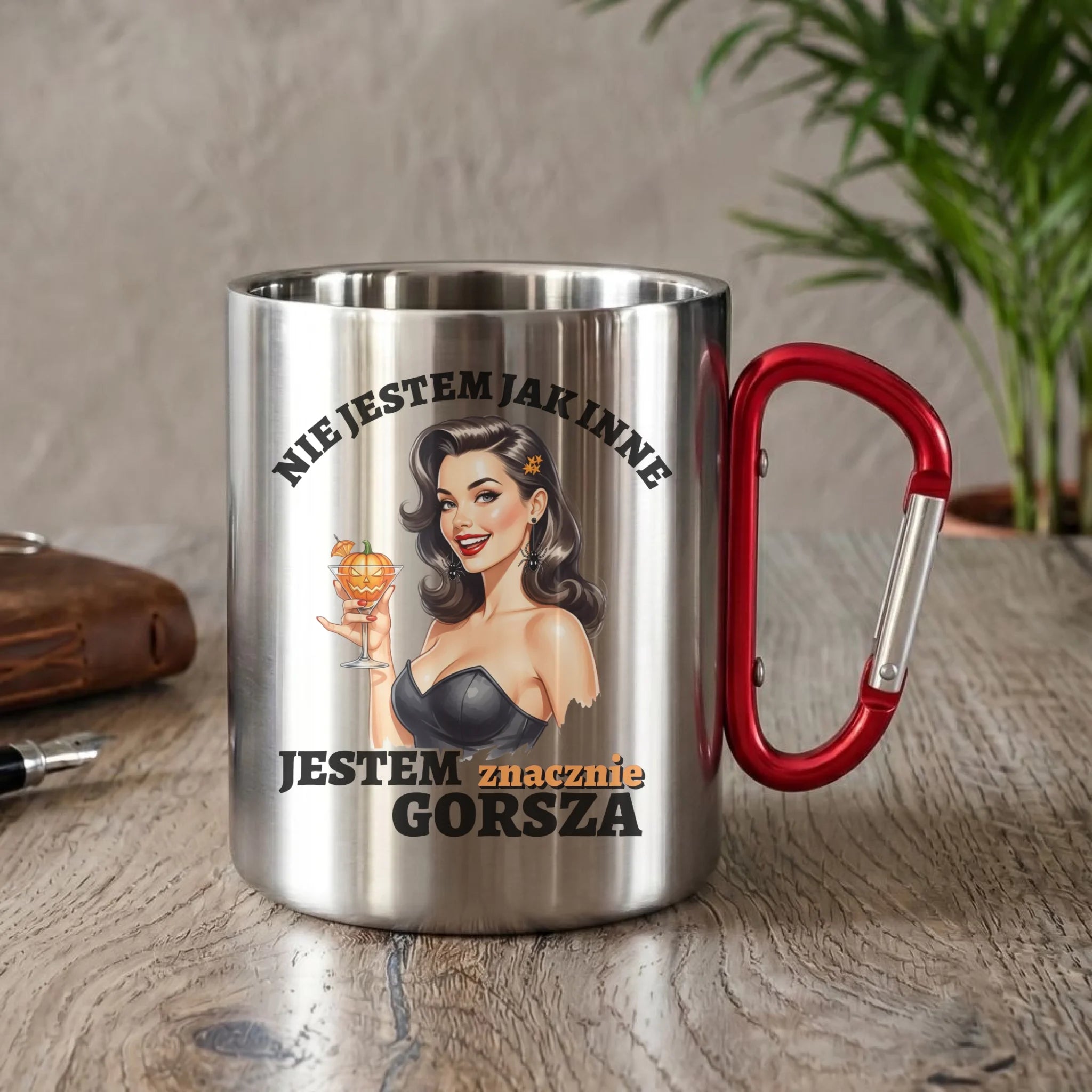 Kubek metalowy halloweenowy - Nie jestem jak inne HL24 - StoryCups.pl