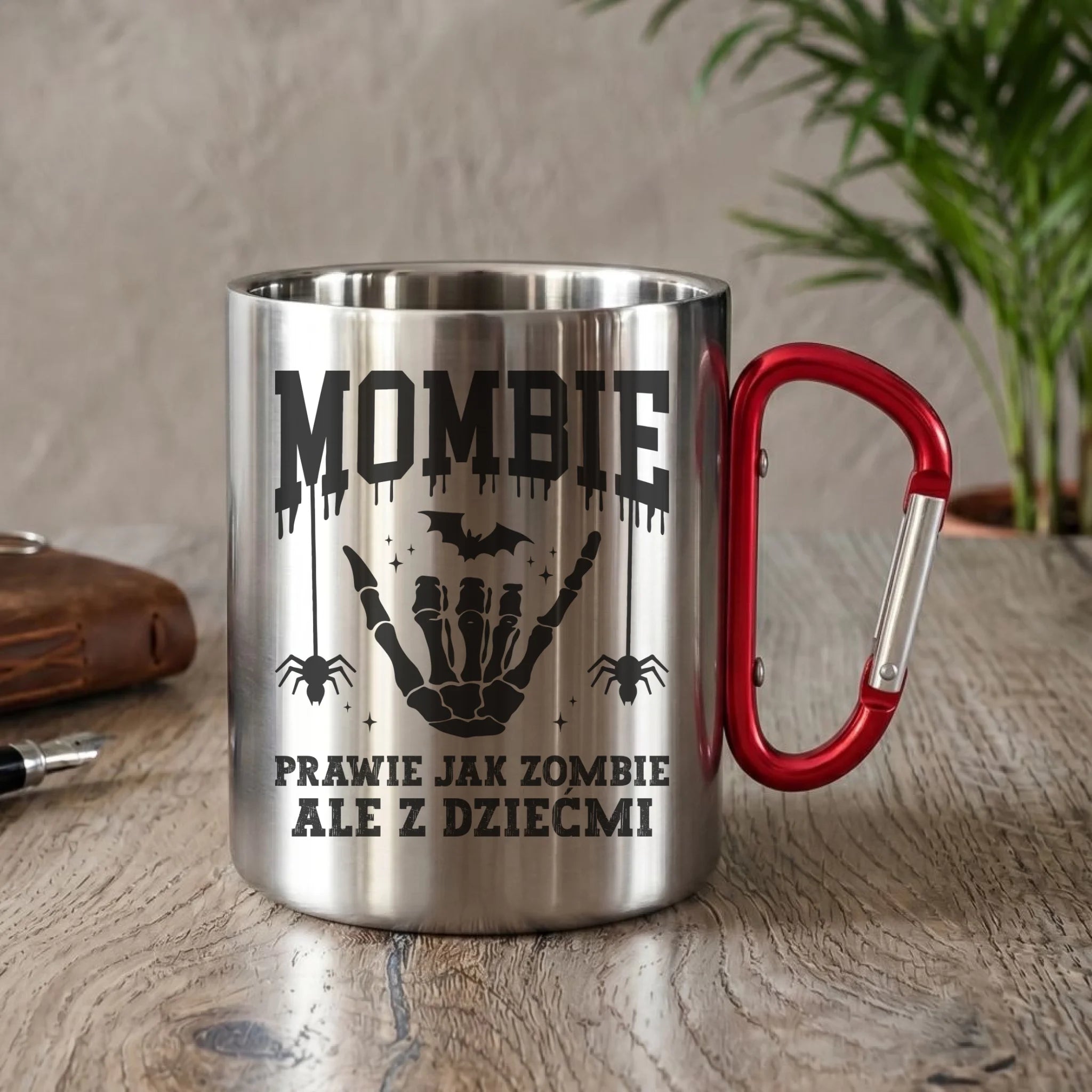 Kubek metalowy dla mamy - Mombie - zombie z dziećmi HL18 - StoryCups.pl