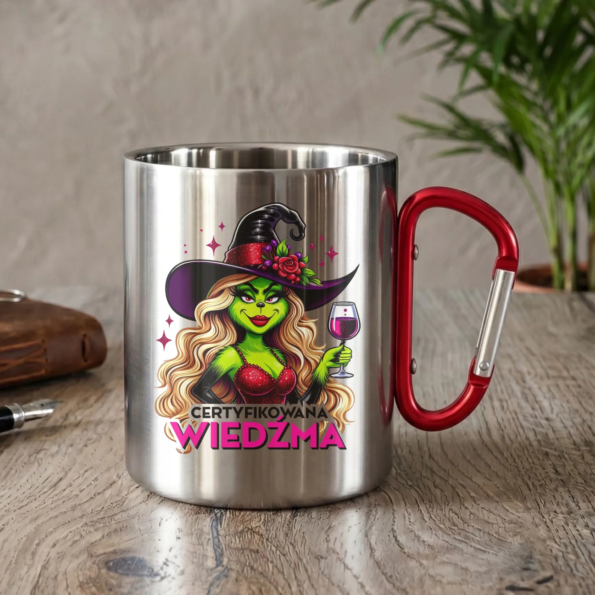 Kubek metalowy - Certyfikowana wiedźma - śmieszny HL13 - StoryCups.pl