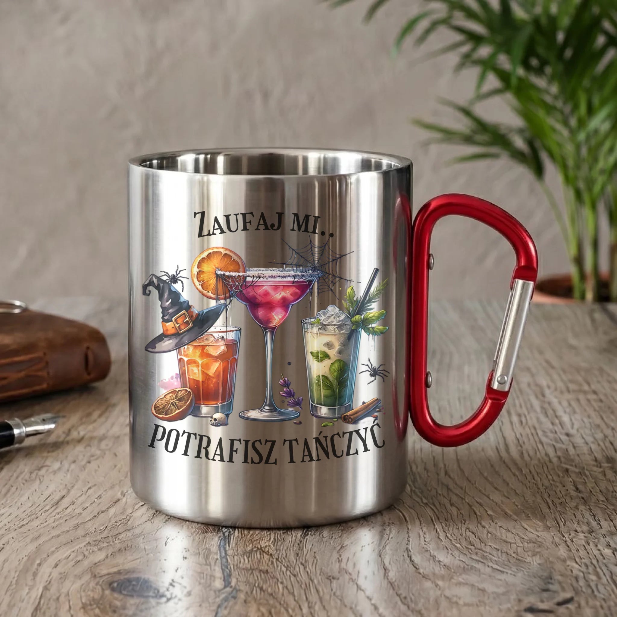 Halloweenowe drinki | Kubek metalowy z nadrukiem HL26 - StoryCups.pl