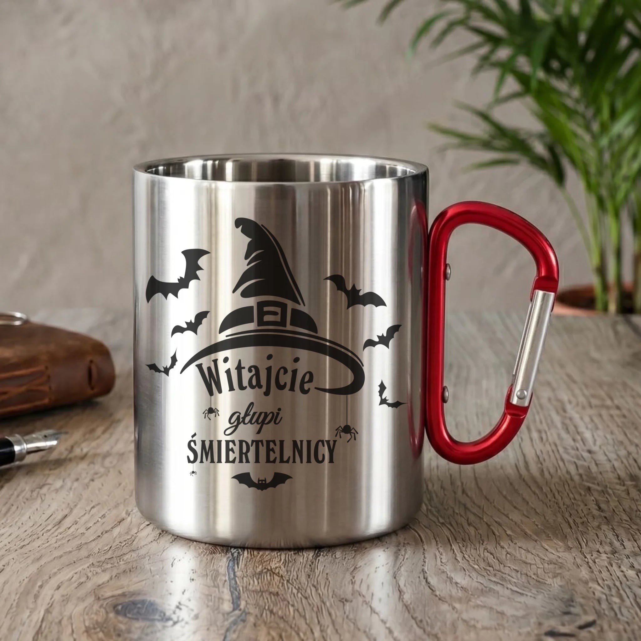 Kubek metalowy na Halloween - Witajcie głupi śmiertelnicy HL23 - StoryCups.pl