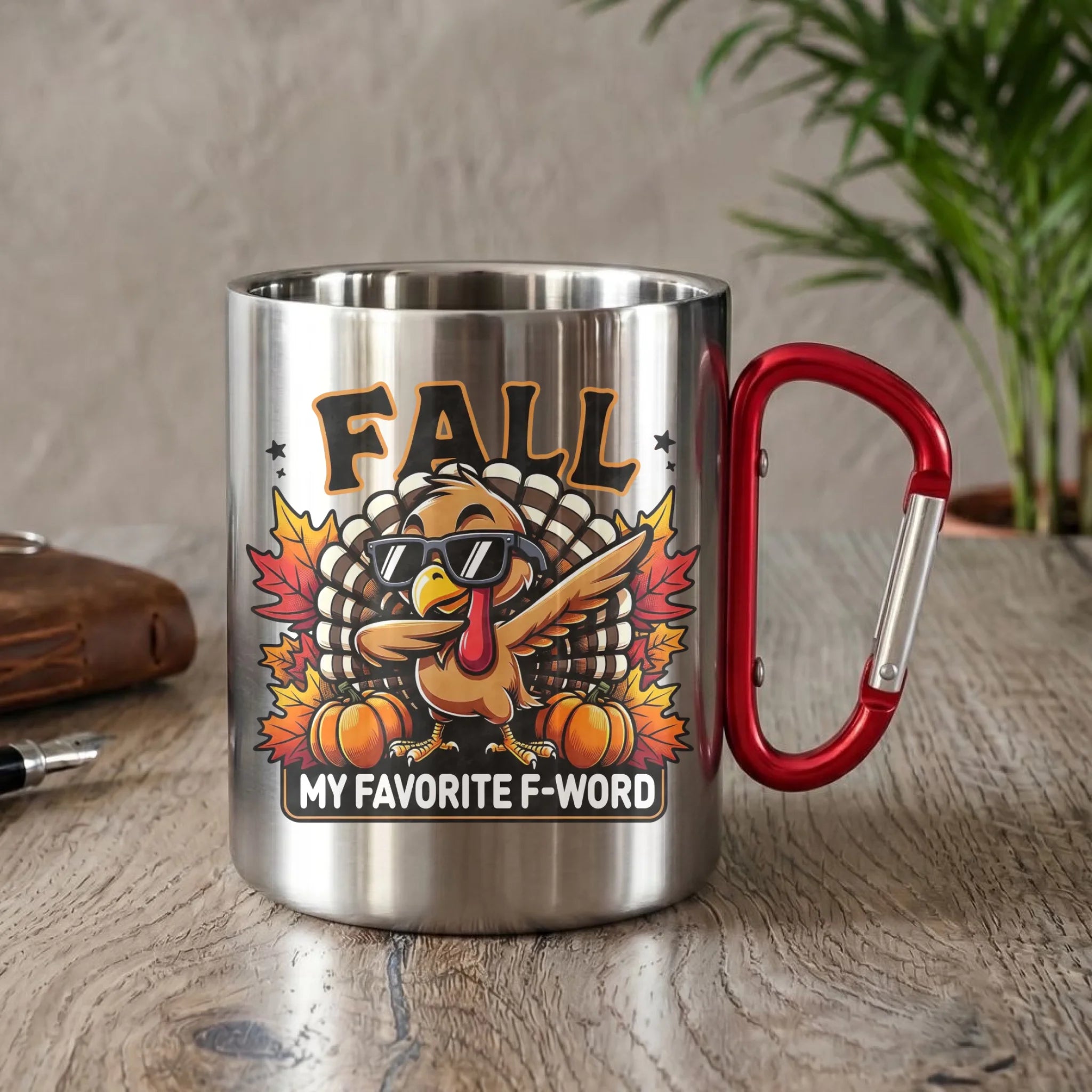 Kubek metalowy jesienny - FALL my favorite F-word JS11 - StoryCups.pl