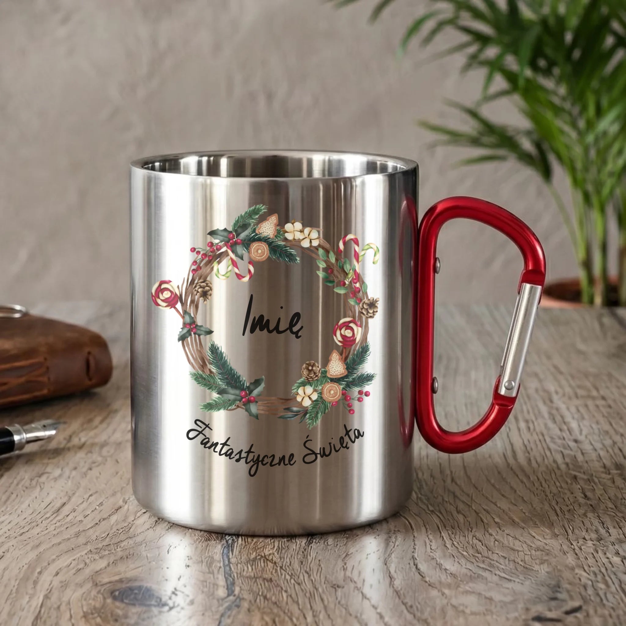 Kubek metalowy świąteczny - Fantastyczne Święta - personalizowany BN14 - StoryCups.pl