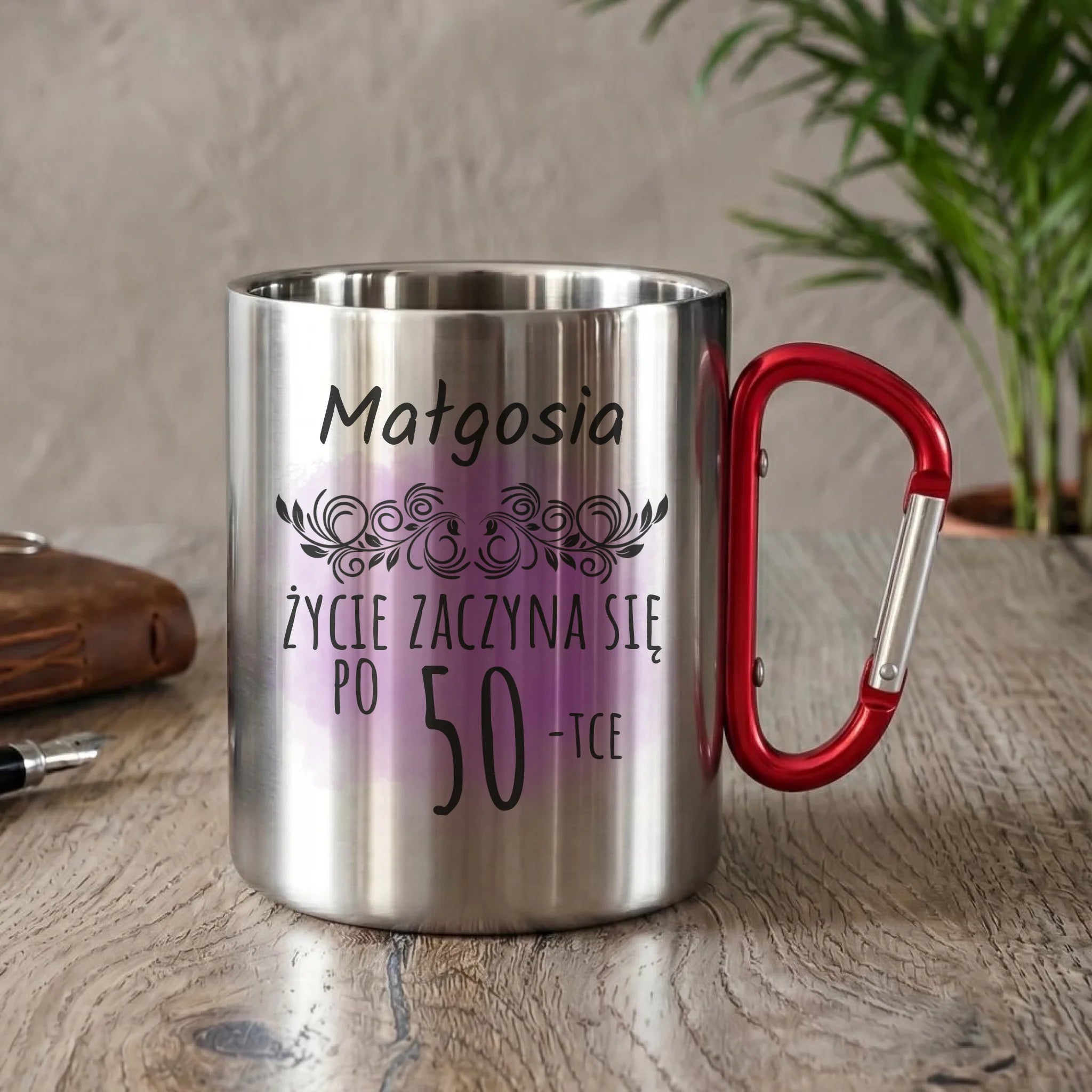 Życie zaczyna się po WIEK | Kubek metalowy prezent na urodziny U03 - StoryCups.pl