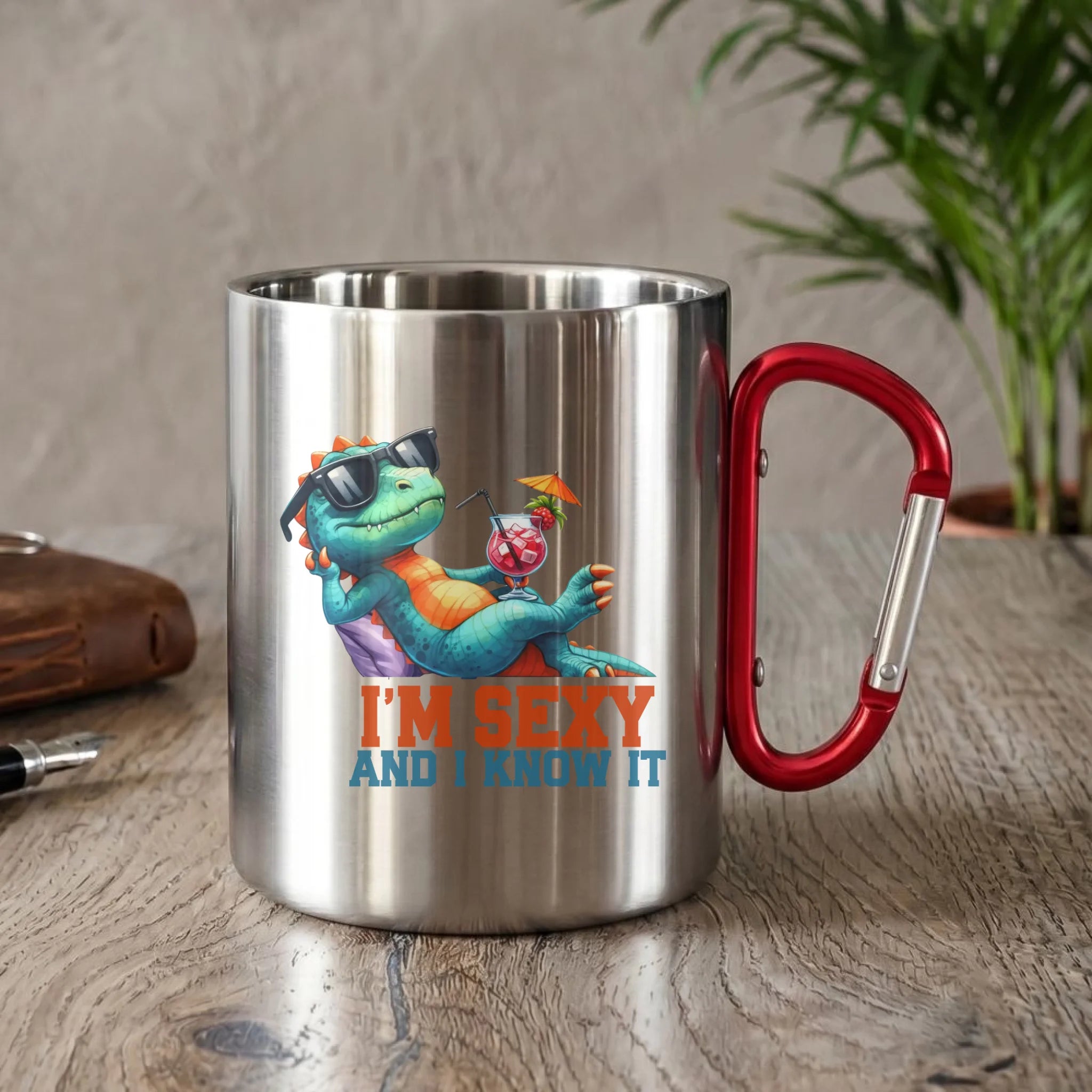 Kubek metalowy - prezent dla chłopaka - I'm sexy - śmieszny nadruk DCH28 - StoryCups.pl