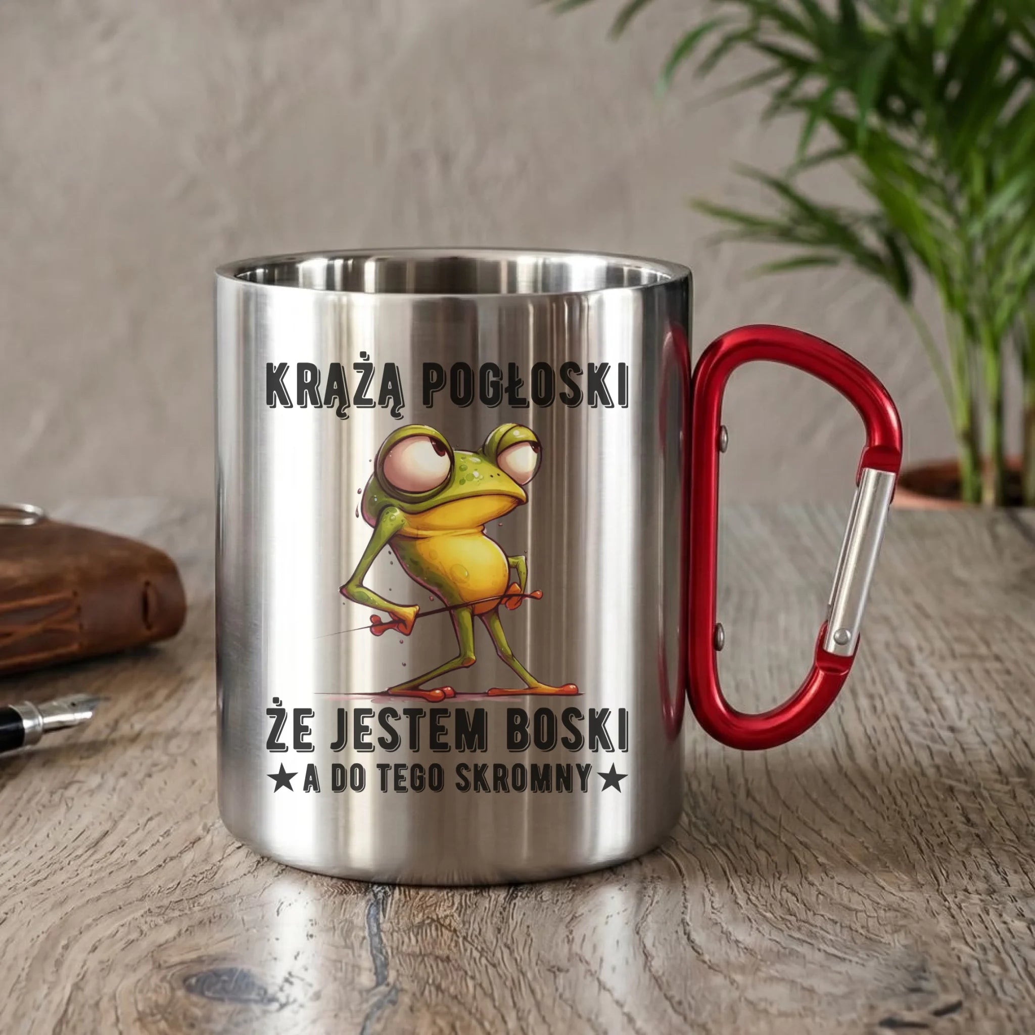 Kubek metalowy - prezent dla chłopaka - Jestem boski DCH15 - StoryCups.pl