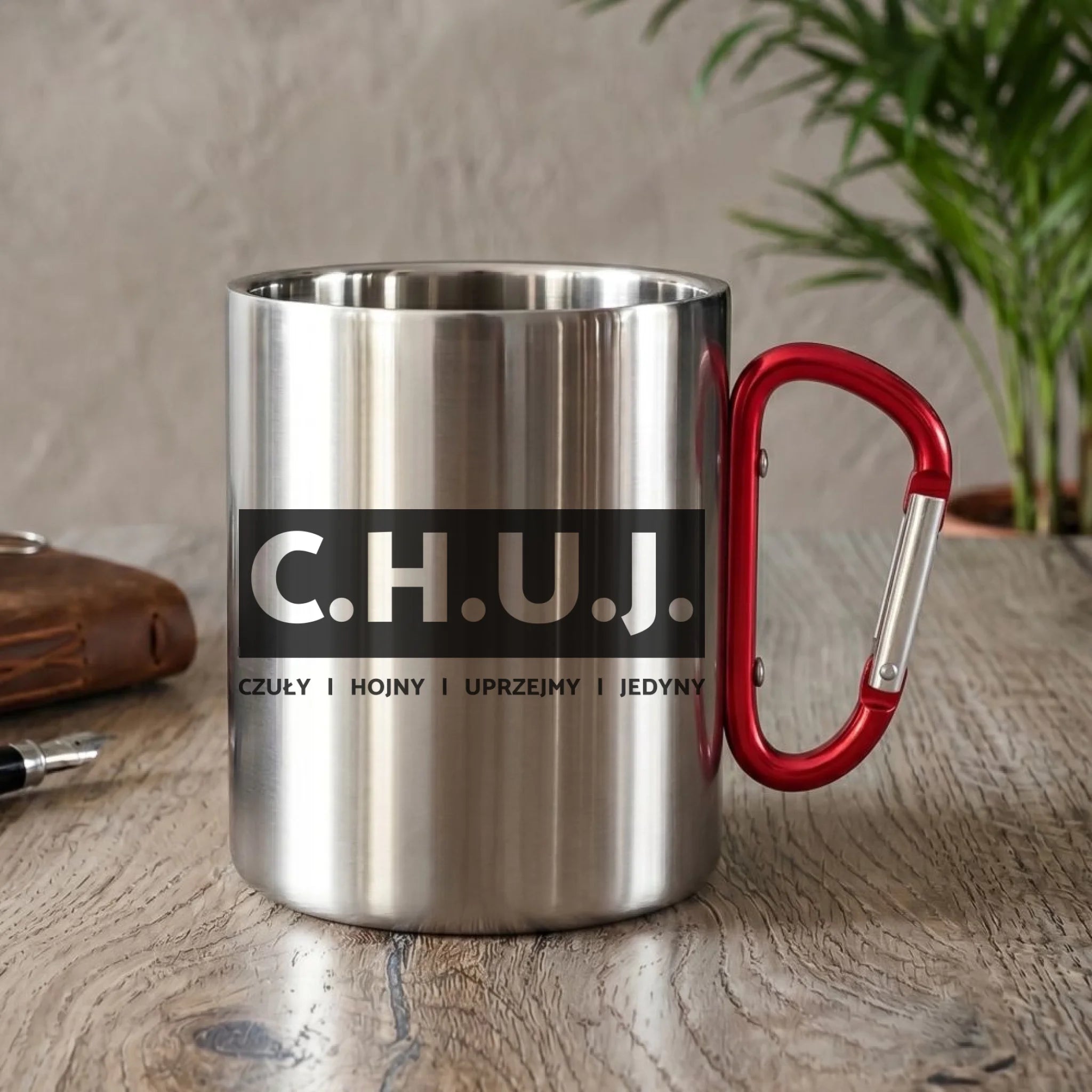 Kubek metalowy - prezent dla kolegi na Dzień Chłopaka przyjaciela - C.H.U.J. - bez cenzury DCH12 - StoryCups.pl
