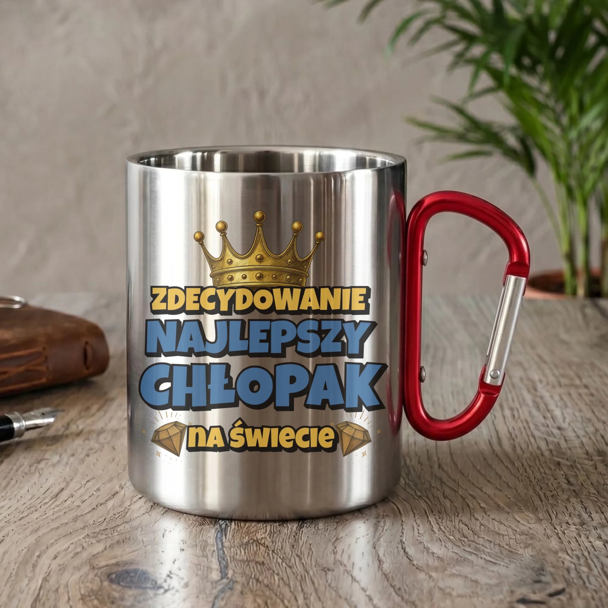 Kubek metalowy - Prezent na Dzień Chłopaka - Najlepszy chłopak DCH21 - StoryCups.pl