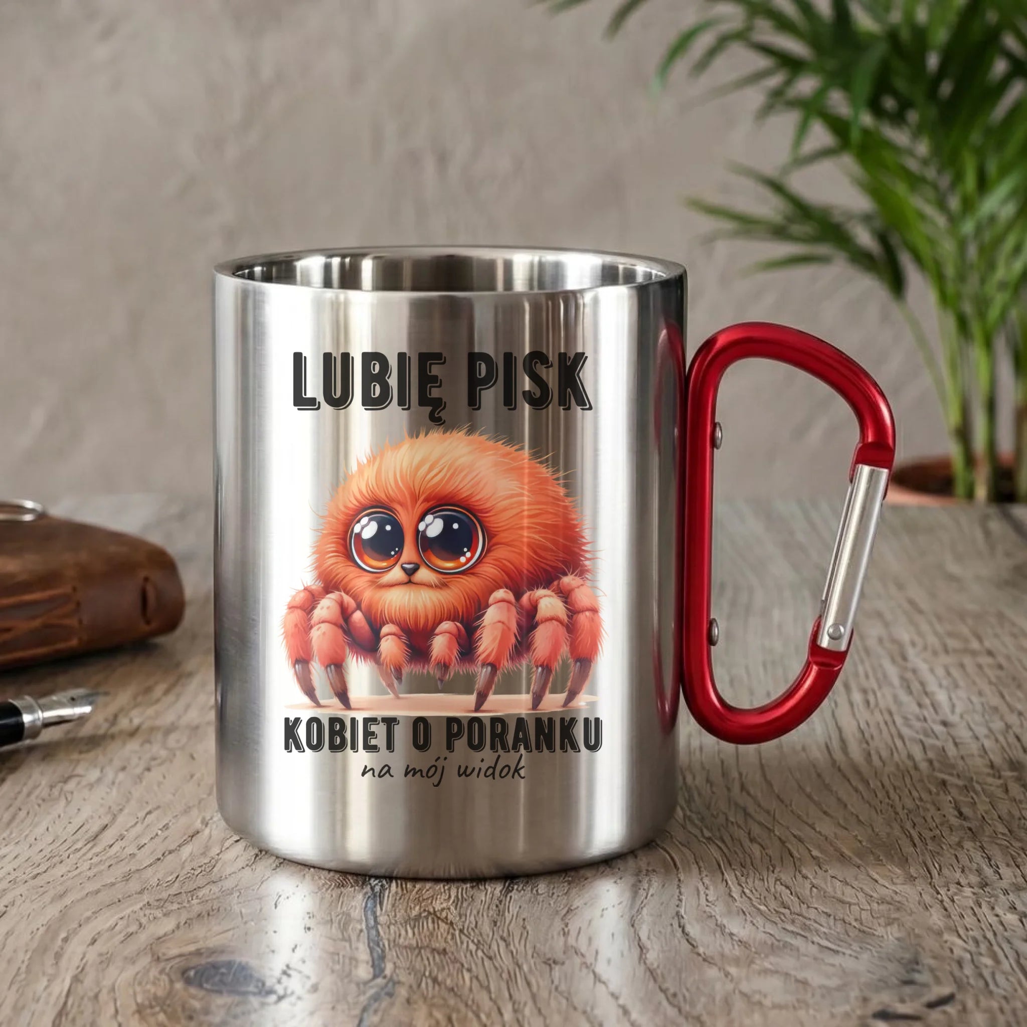 Kubek metalowy - prezent dla chłopaka - Lubię pisk kobiet DCH14 - StoryCups.pl