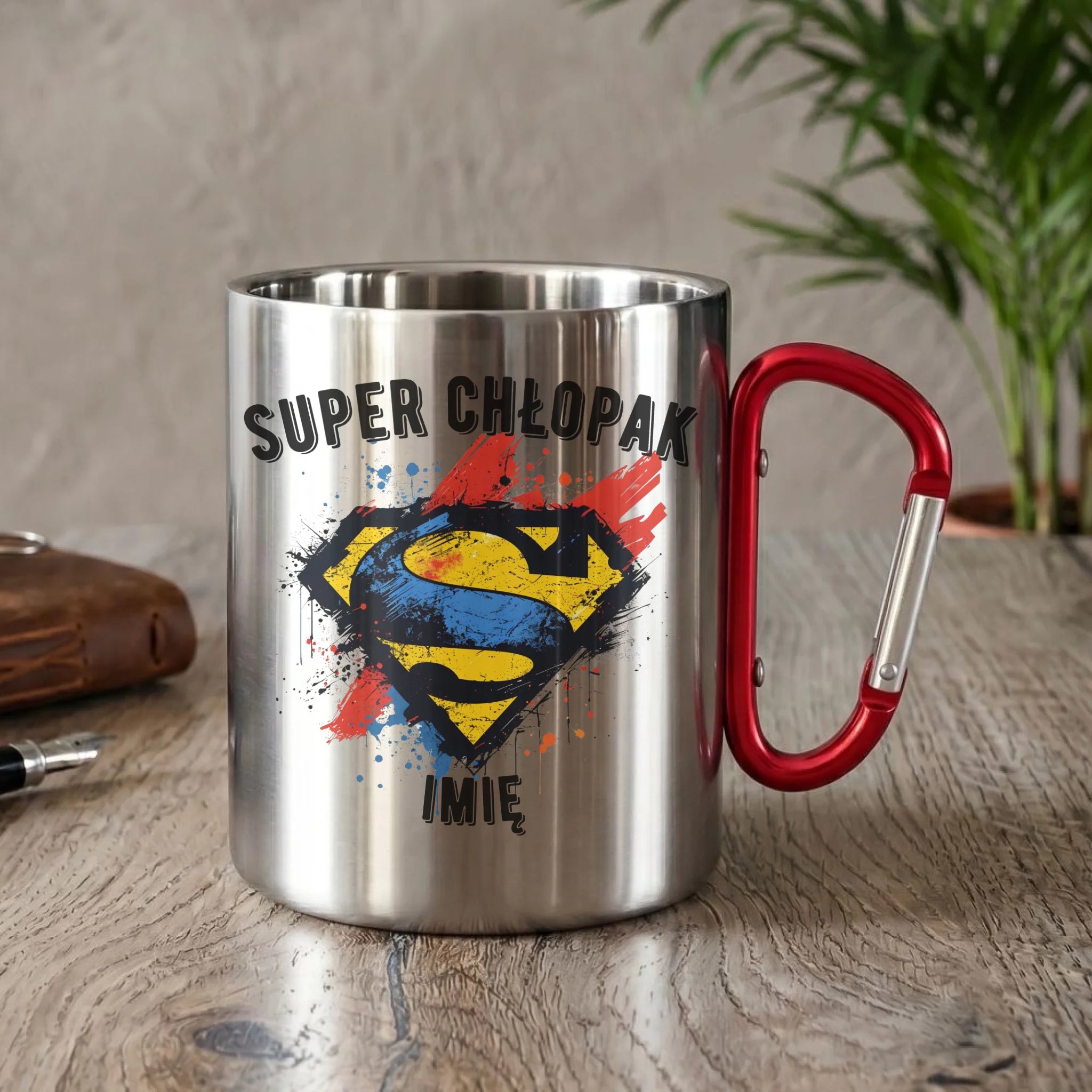 Kubek metalowy - prezent na Dzień Chłopaka - Super Chłopak - personalizowany DCH18 - StoryCups.pl